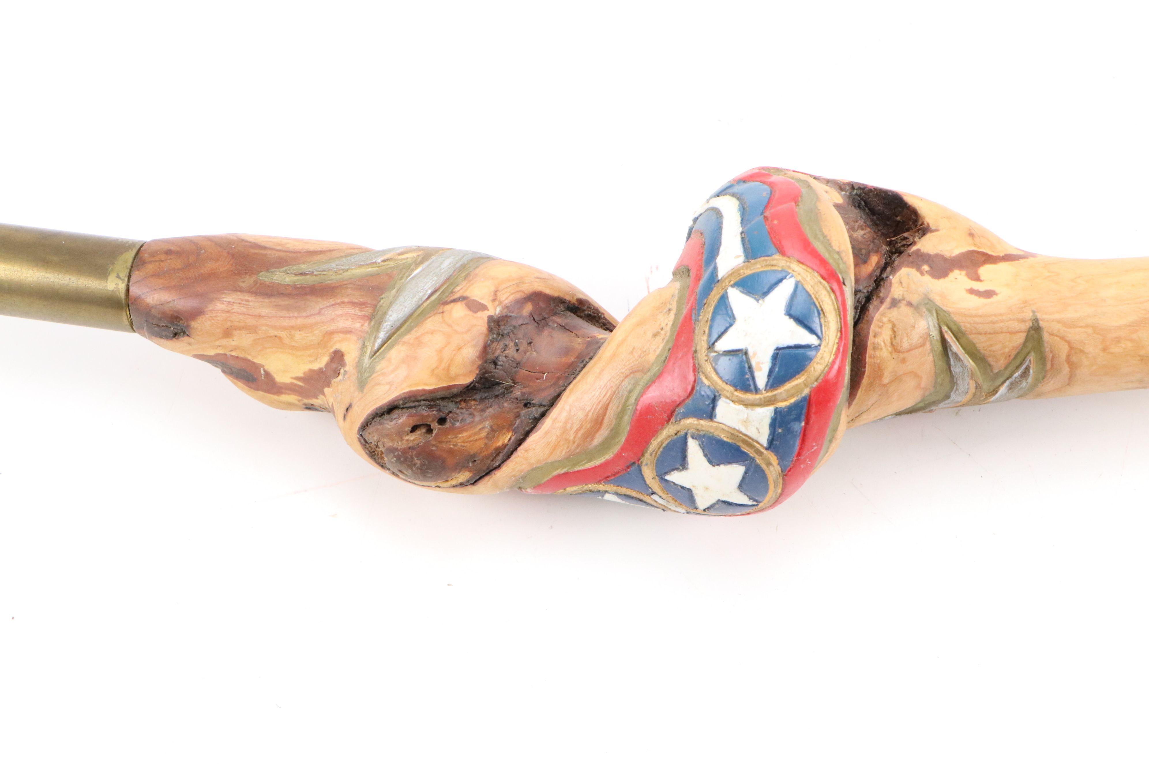 Robert Beaven Hand-Carved "Justice Liberty" Polychrome Cane