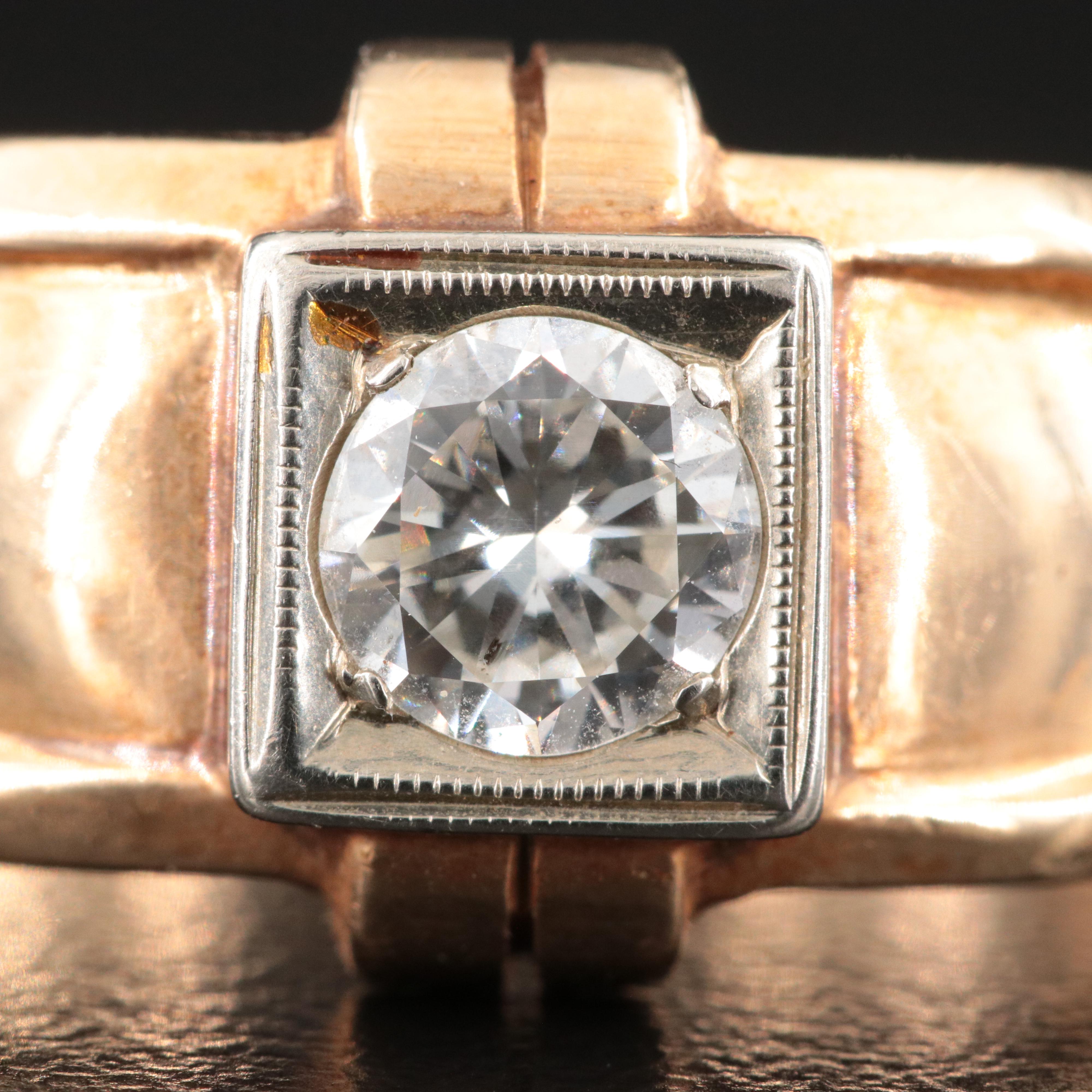 14K 0.68 CT Diamond Men's Ring