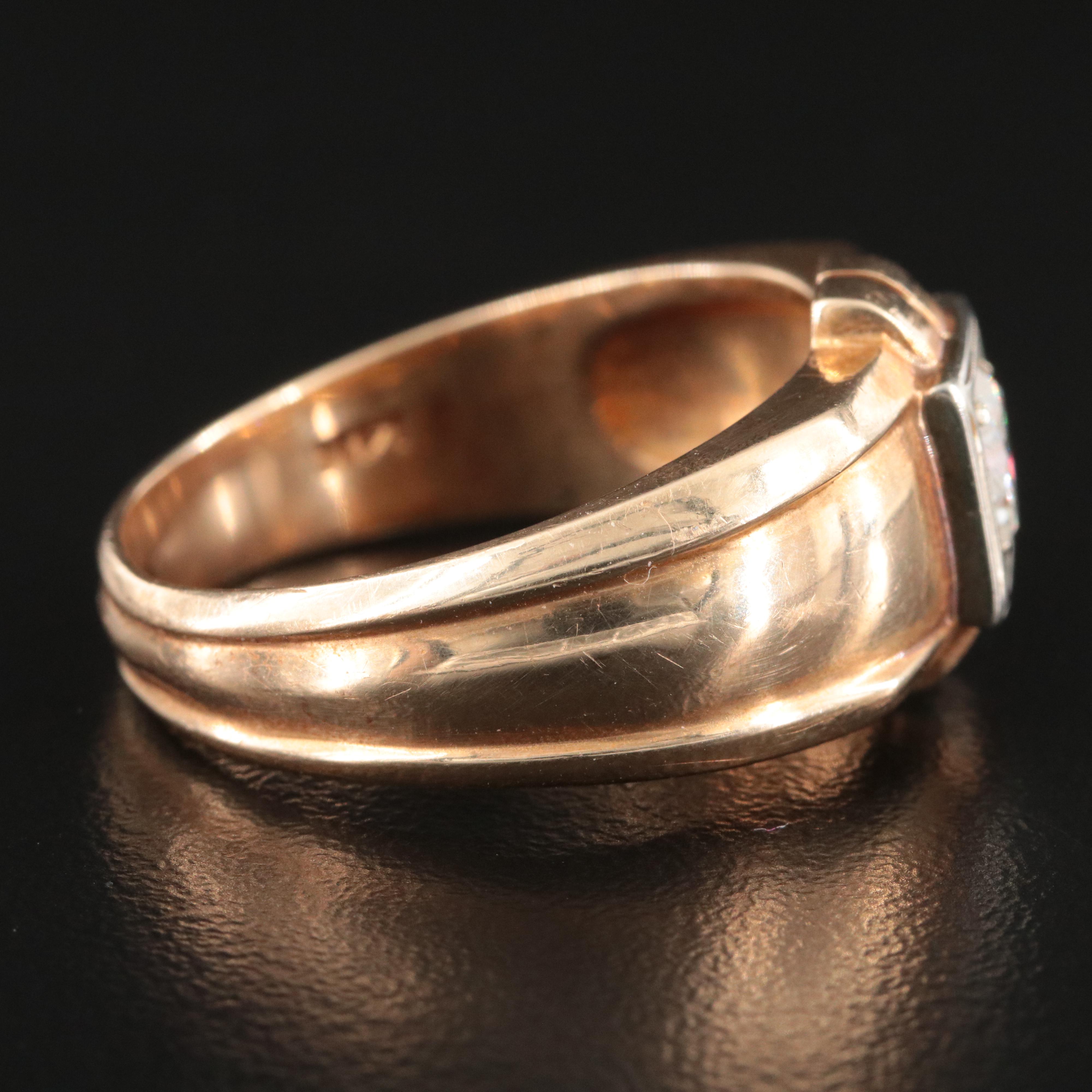 14K 0.68 CT Diamond Men's Ring