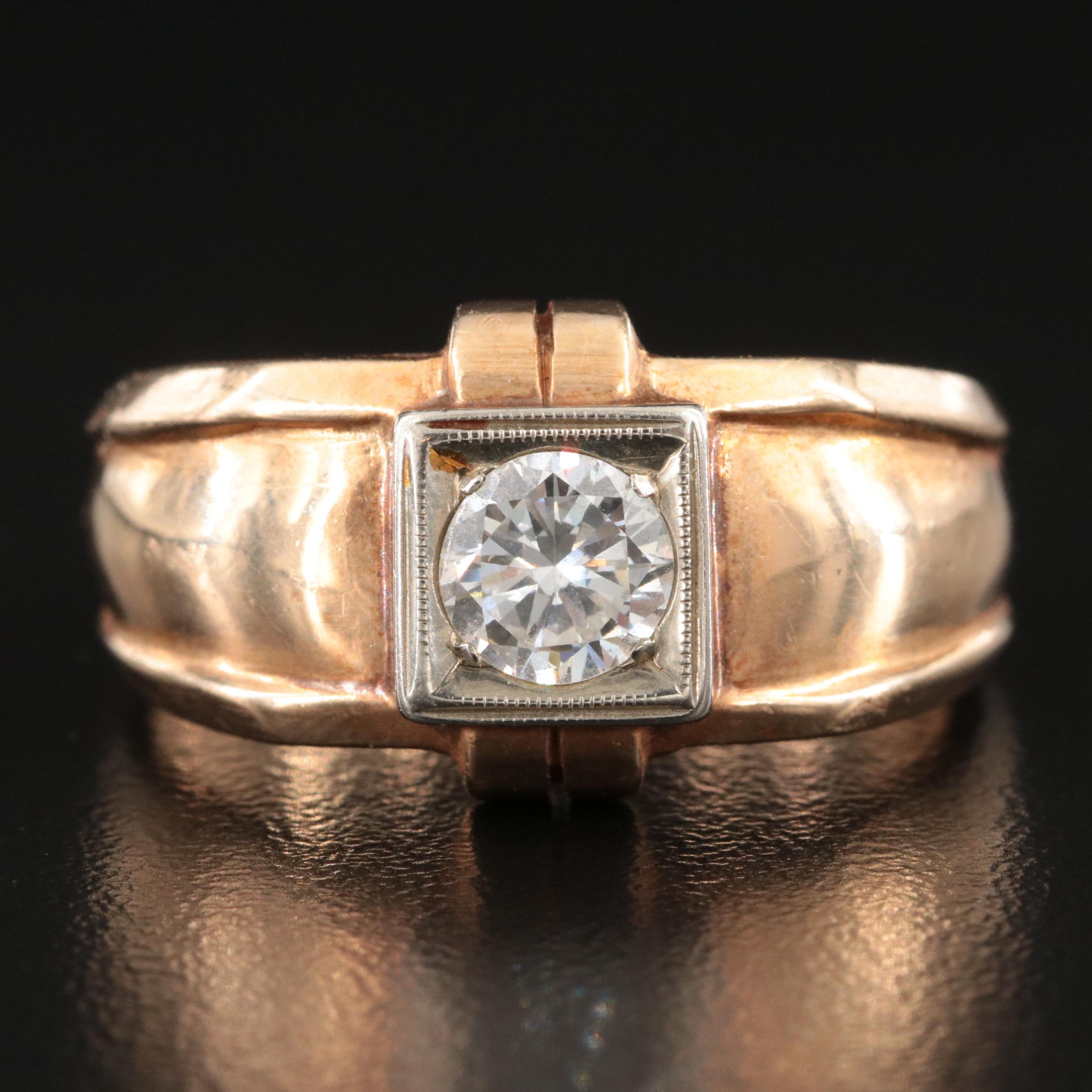 14K 0.68 CT Diamond Men's Ring