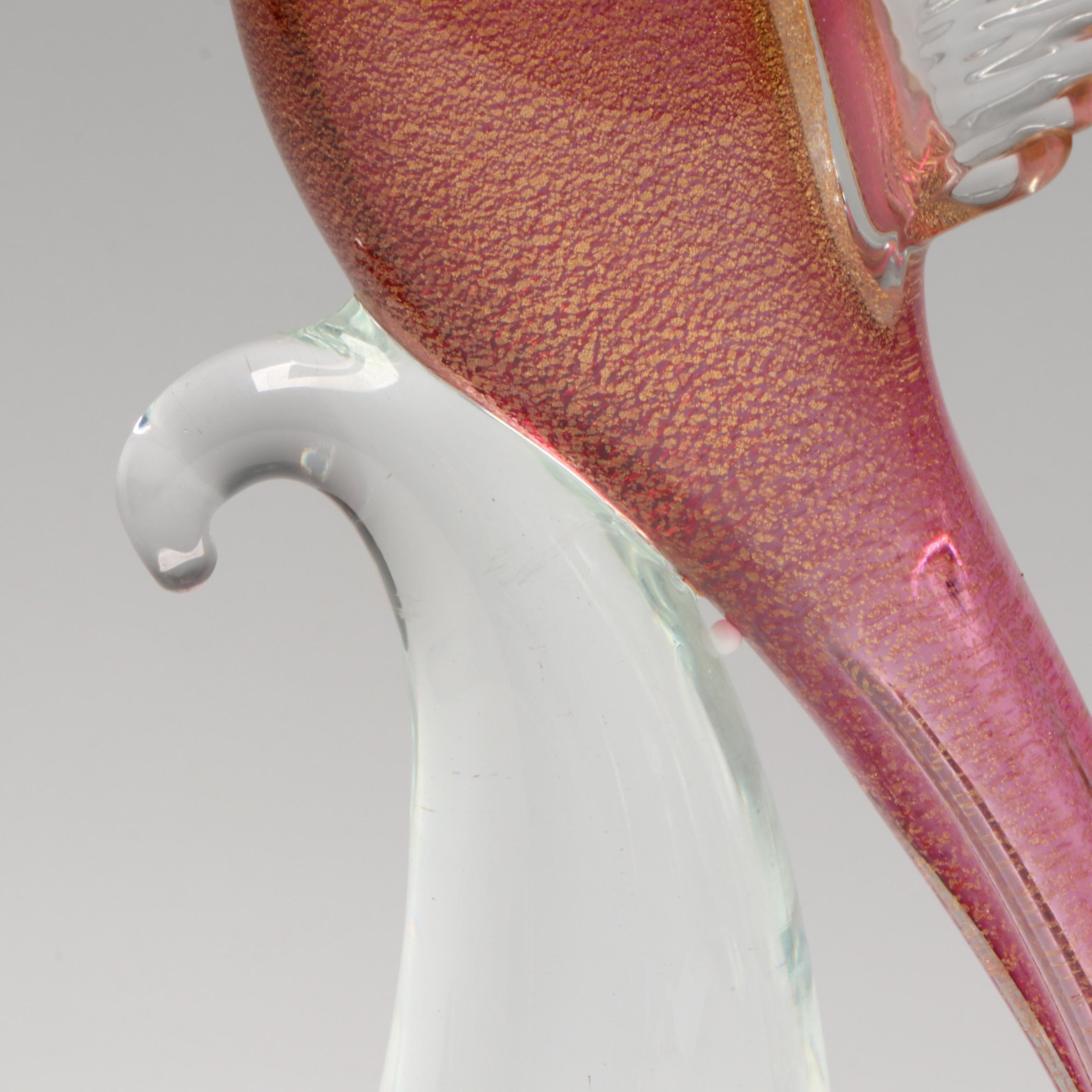M. Rossetti Murano Glass Cockatoo Sculpture