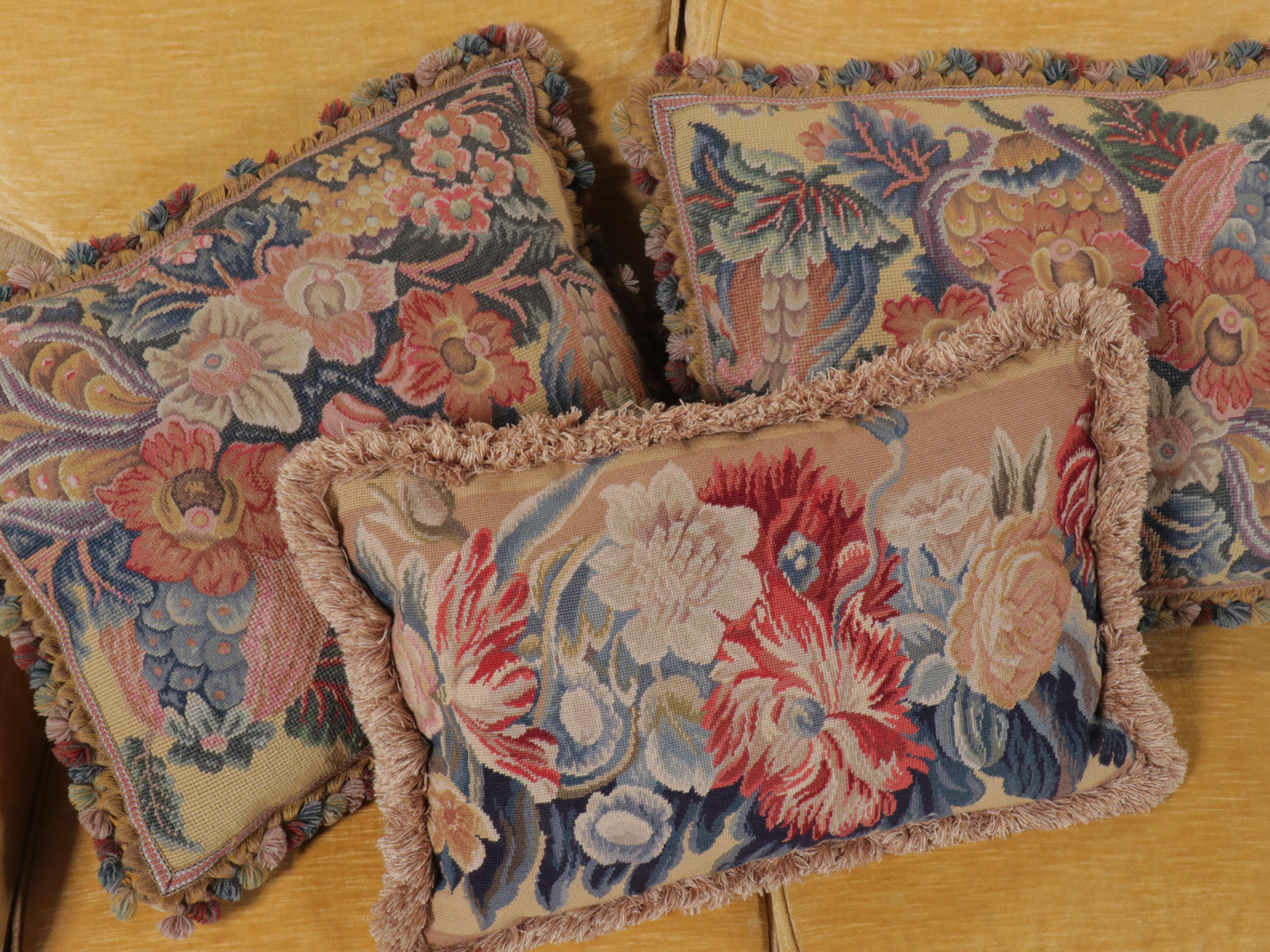 Sherrill Chenille Upholstered Sofa with Tasseled Fringe