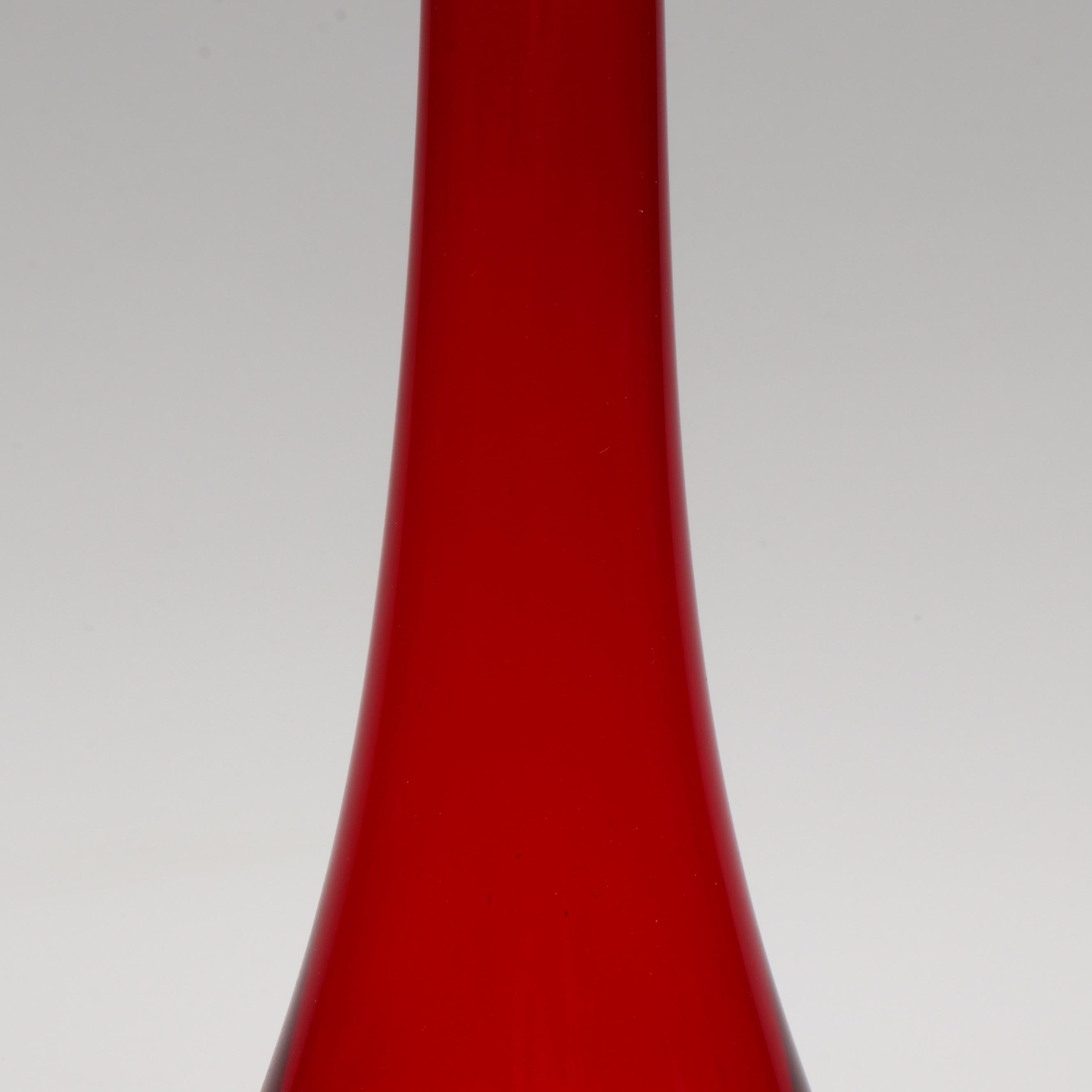 Amberina Swung Footed Glass Vase