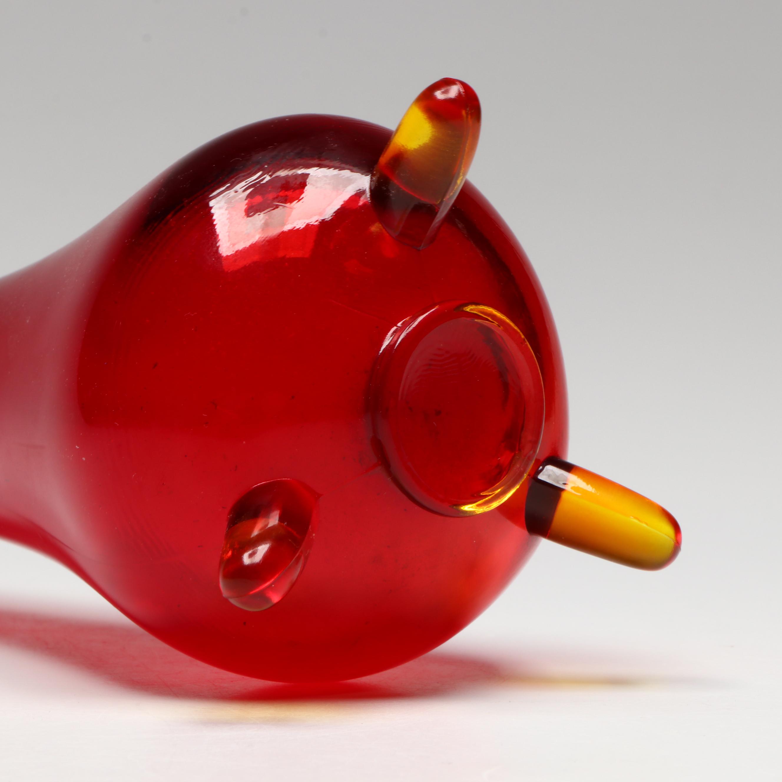 Amberina Swung Footed Glass Vase