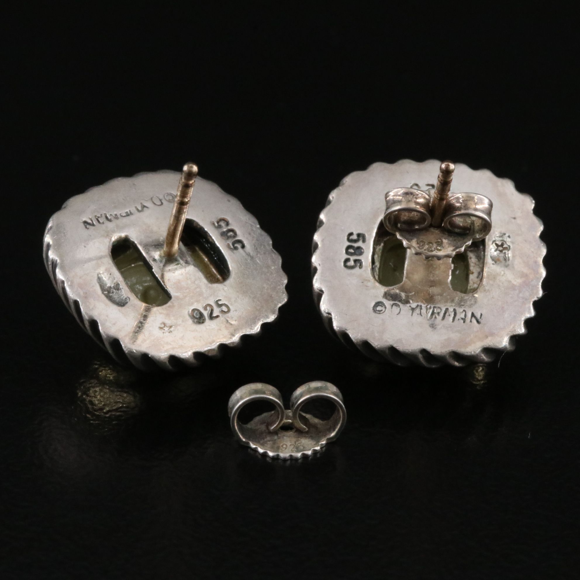 David Yurman Albion Petite Sterling and 14K Square Earrings