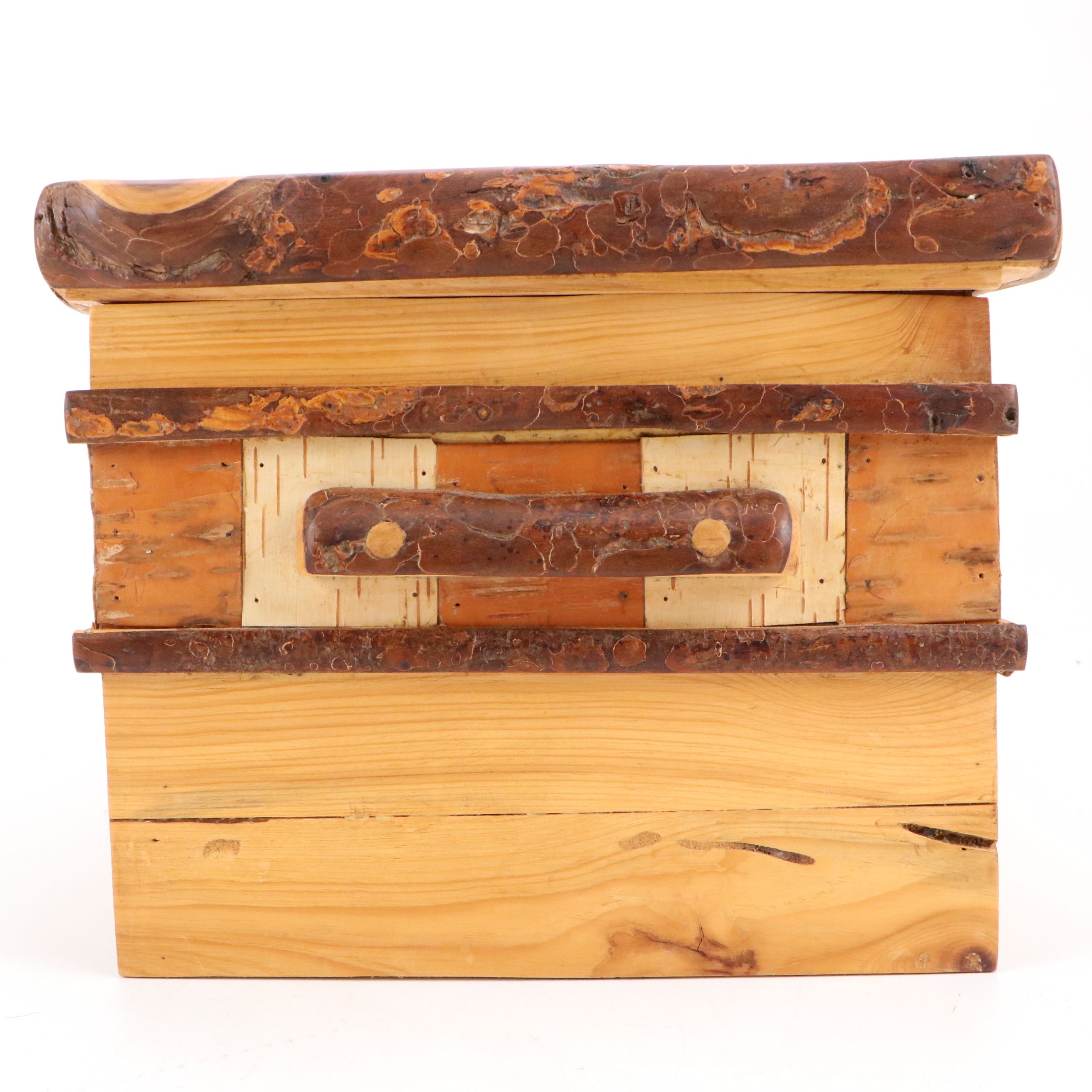 Handcrafted Birch, Sycamore and Pine Inlay Sculptural Box