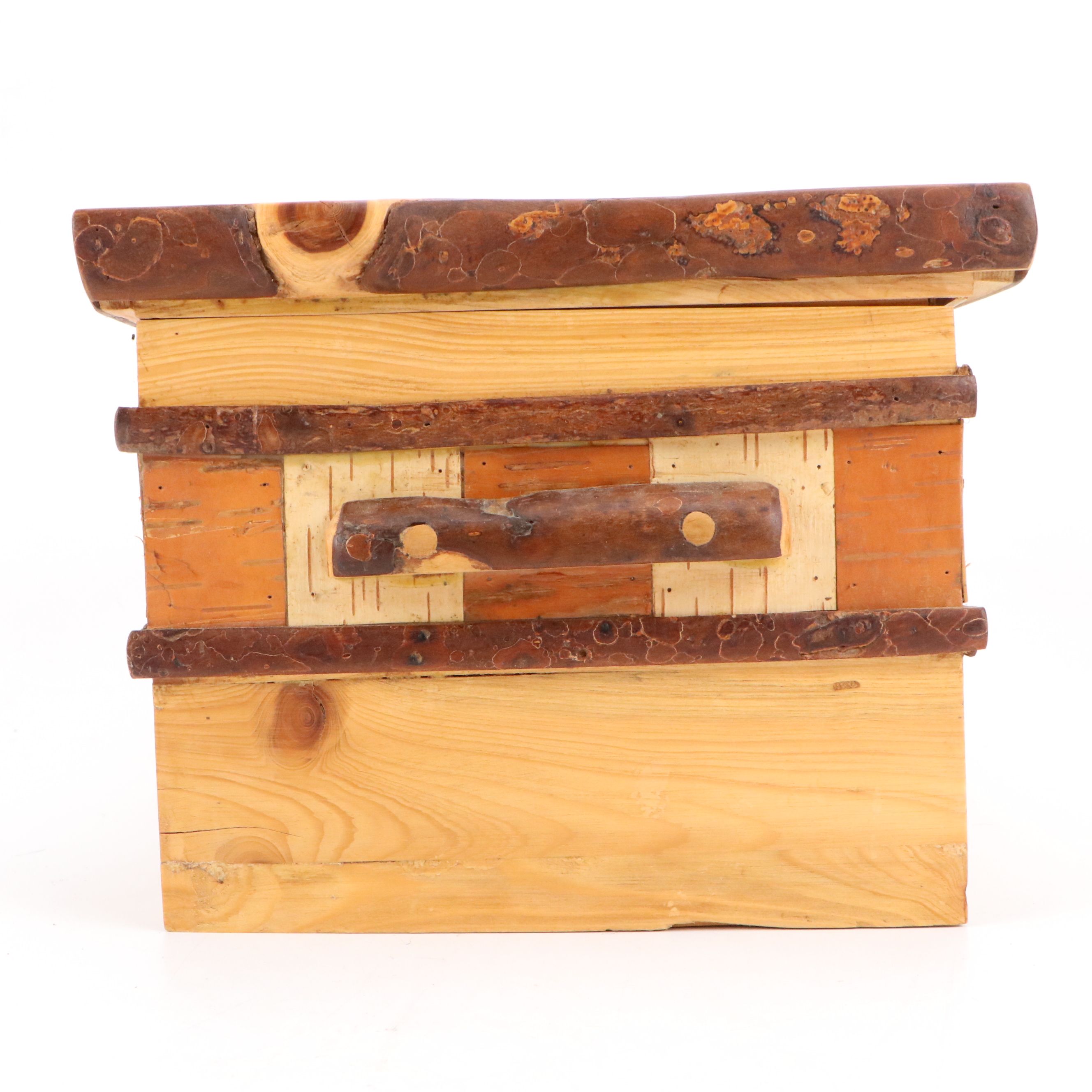 Handcrafted Birch, Sycamore and Pine Inlay Sculptural Box