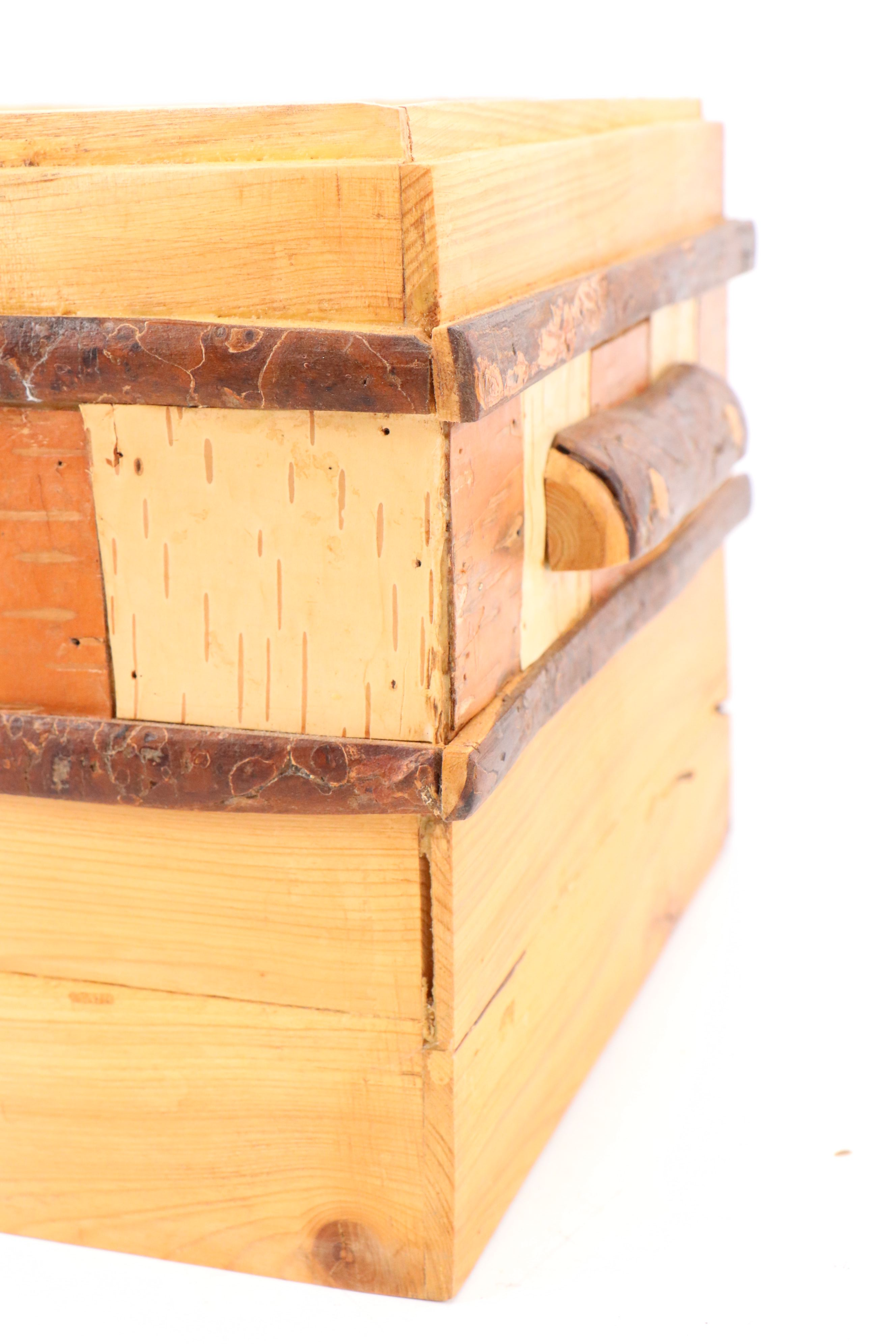 Handcrafted Birch, Sycamore and Pine Inlay Sculptural Box