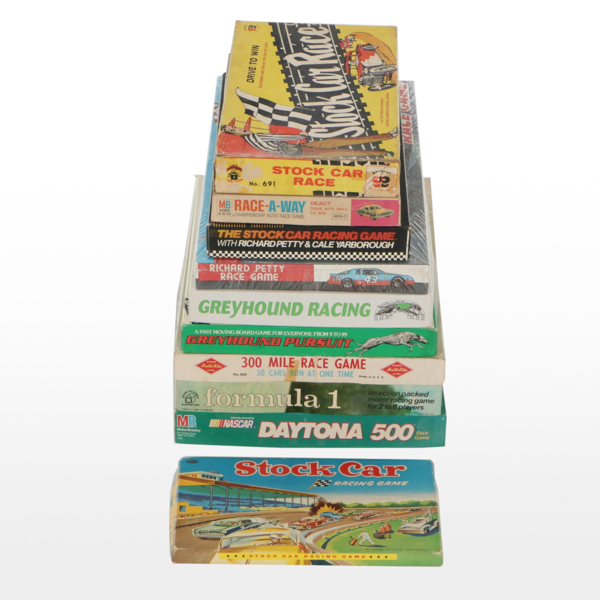 "Formula 1" and "Richard Petty Race Game" with More Racing Board Games