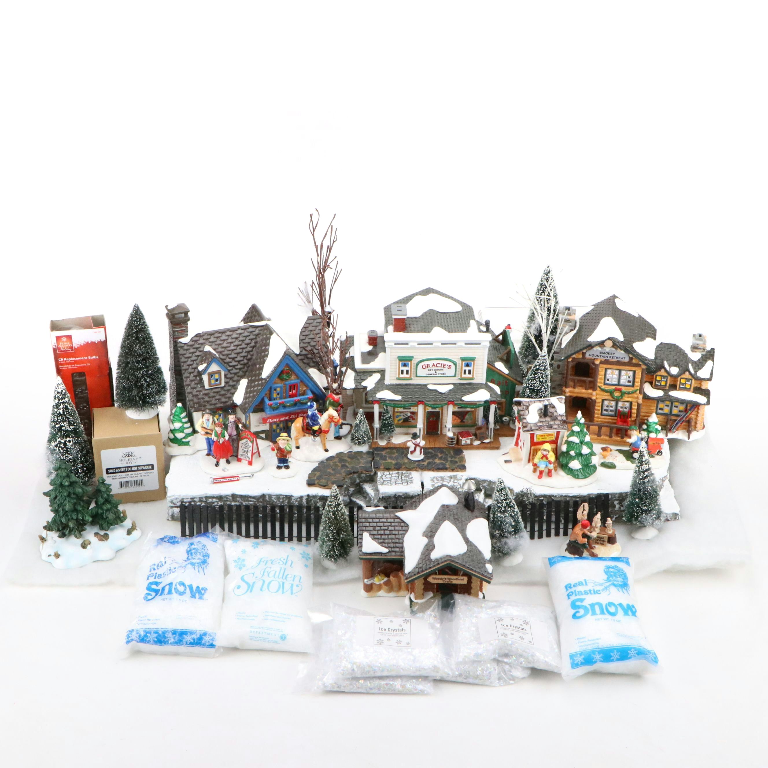 Department 56 "Snow Village" with Other Christmas Village Décor