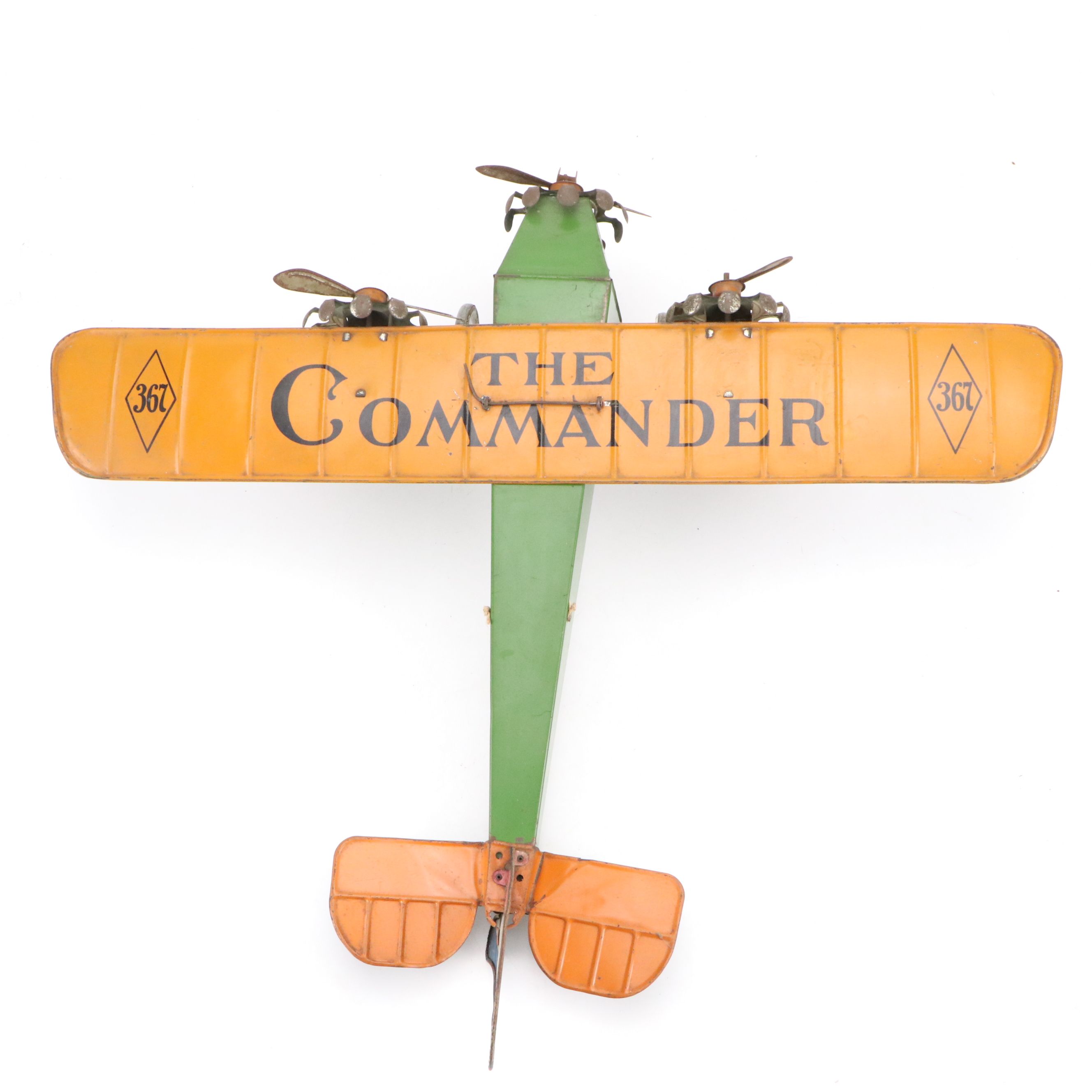 Henry Katz & Co. "The Commander" Tinplate Toy Airplane, Early 20th Century