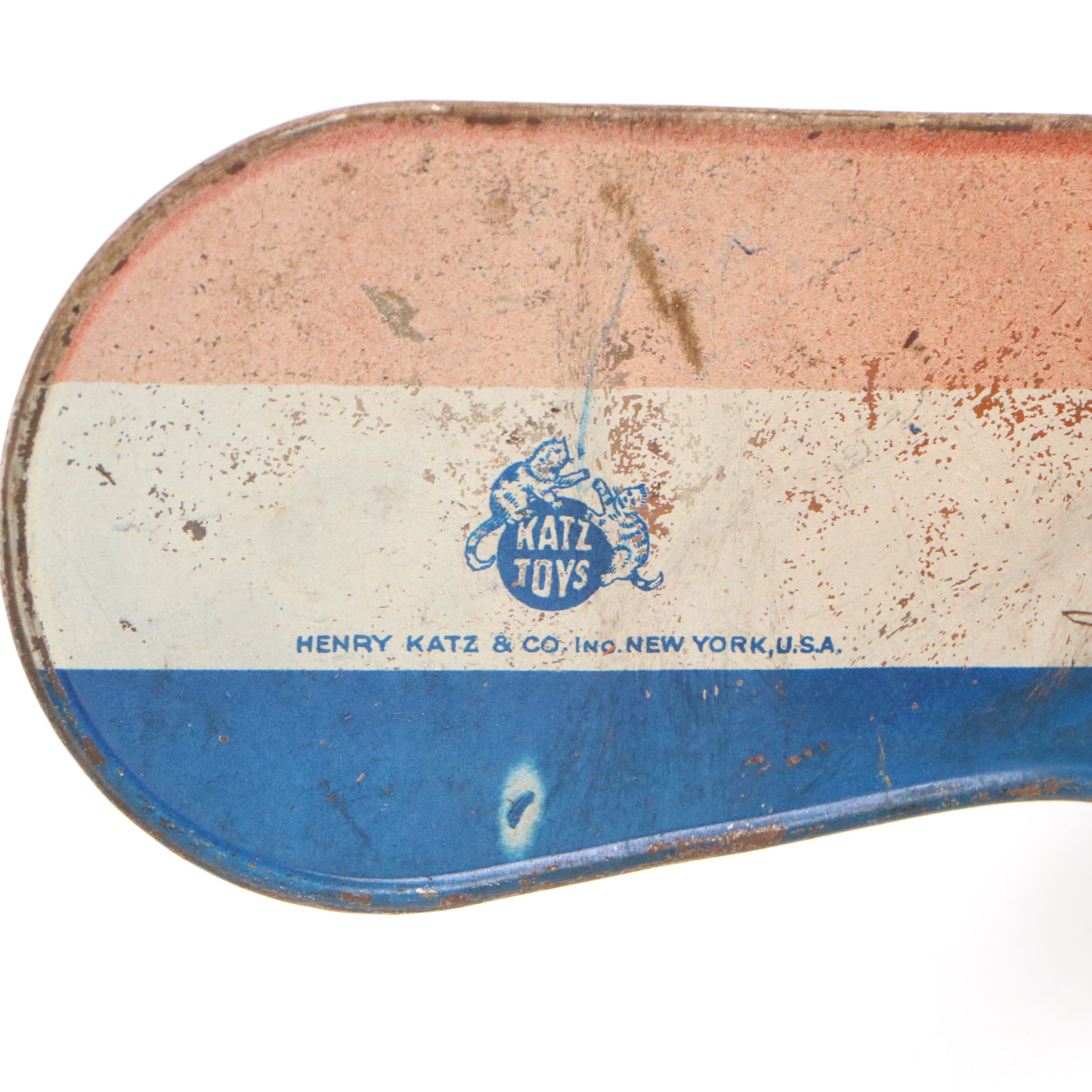 Henry Katz & Co. "The Commander" Tinplate Toy Airplane, Early 20th Century