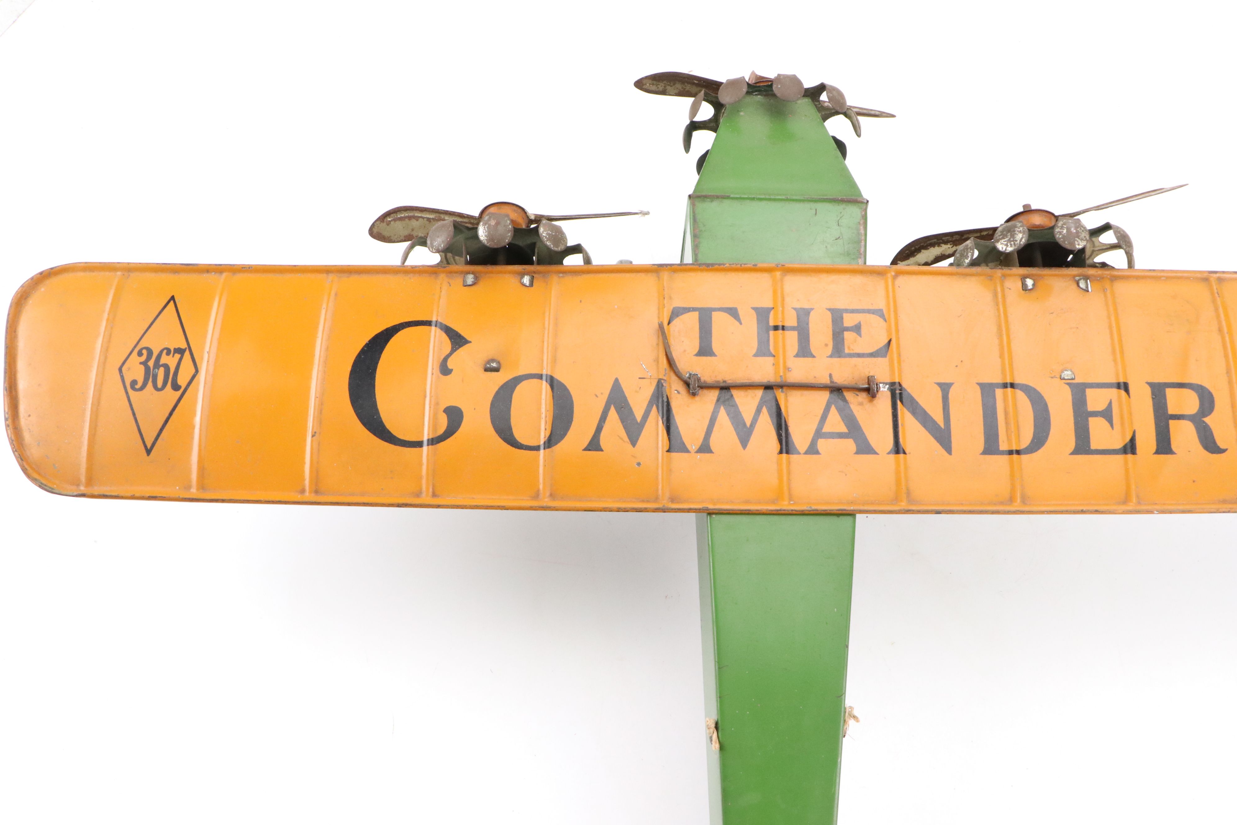 Henry Katz & Co. "The Commander" Tinplate Toy Airplane, Early 20th Century