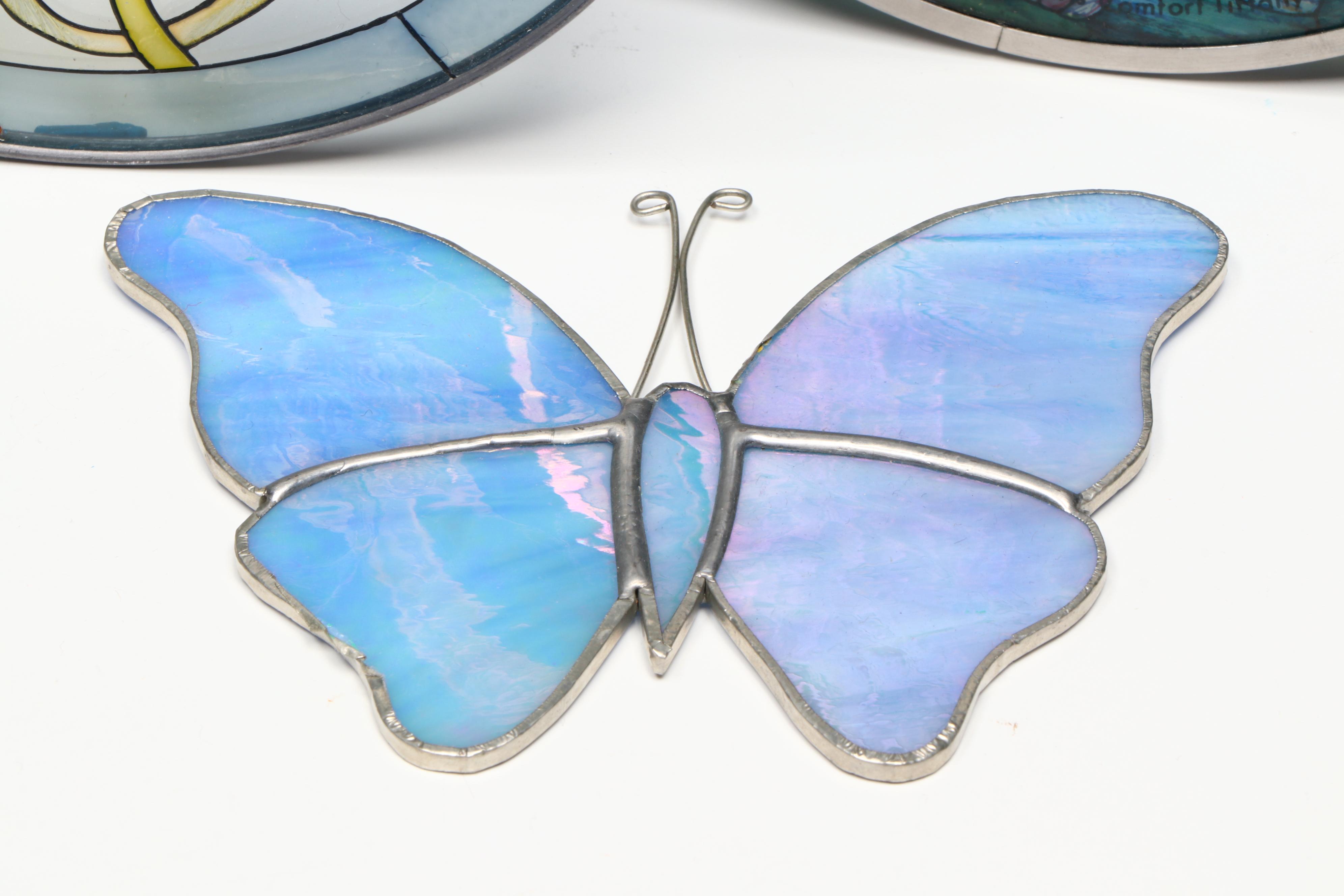 Printed Stained Glass After Louis Comfort Tiffany with Other Stained Glass