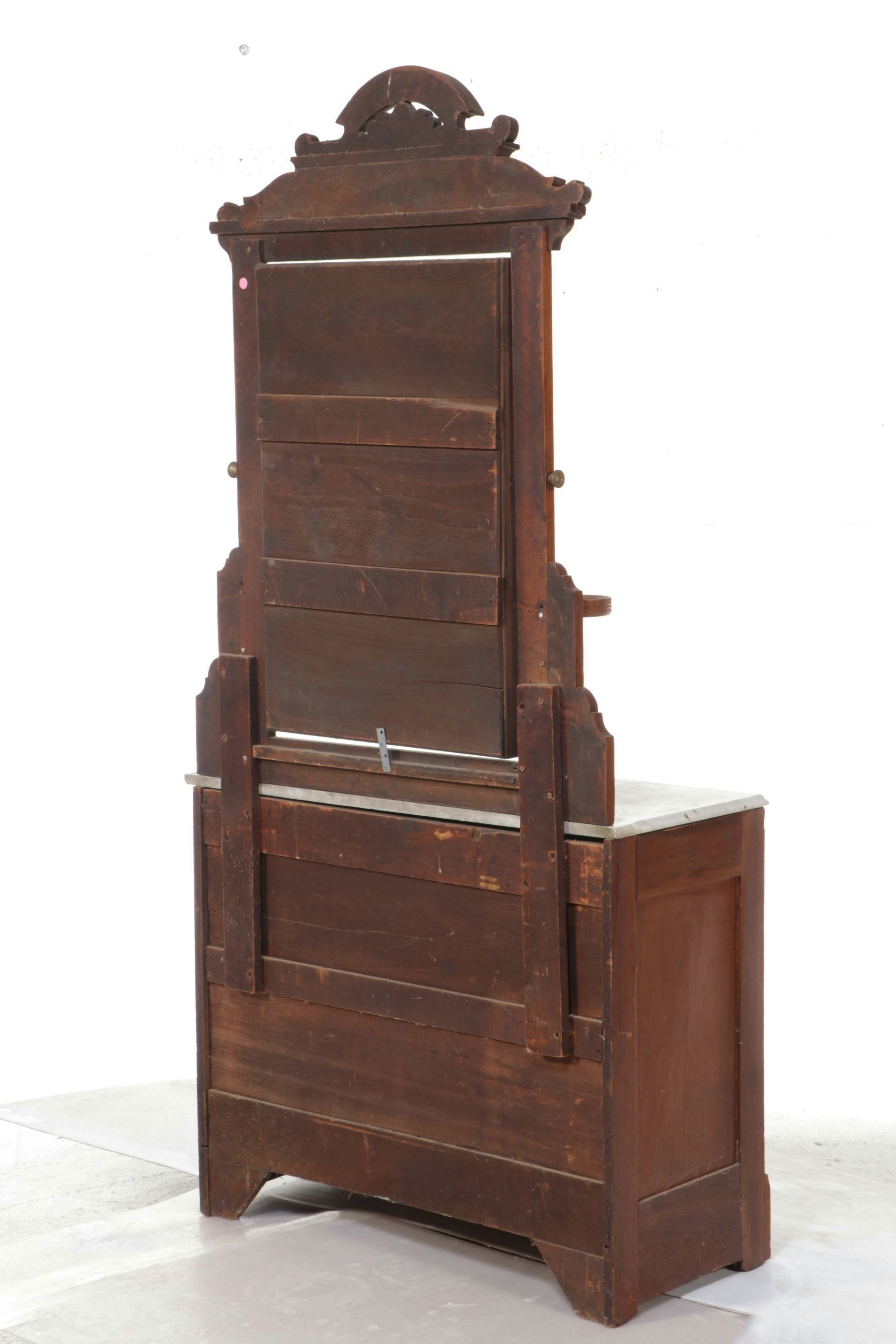 Eastlake Walnut Three-Drawer Dresser with Marble Top