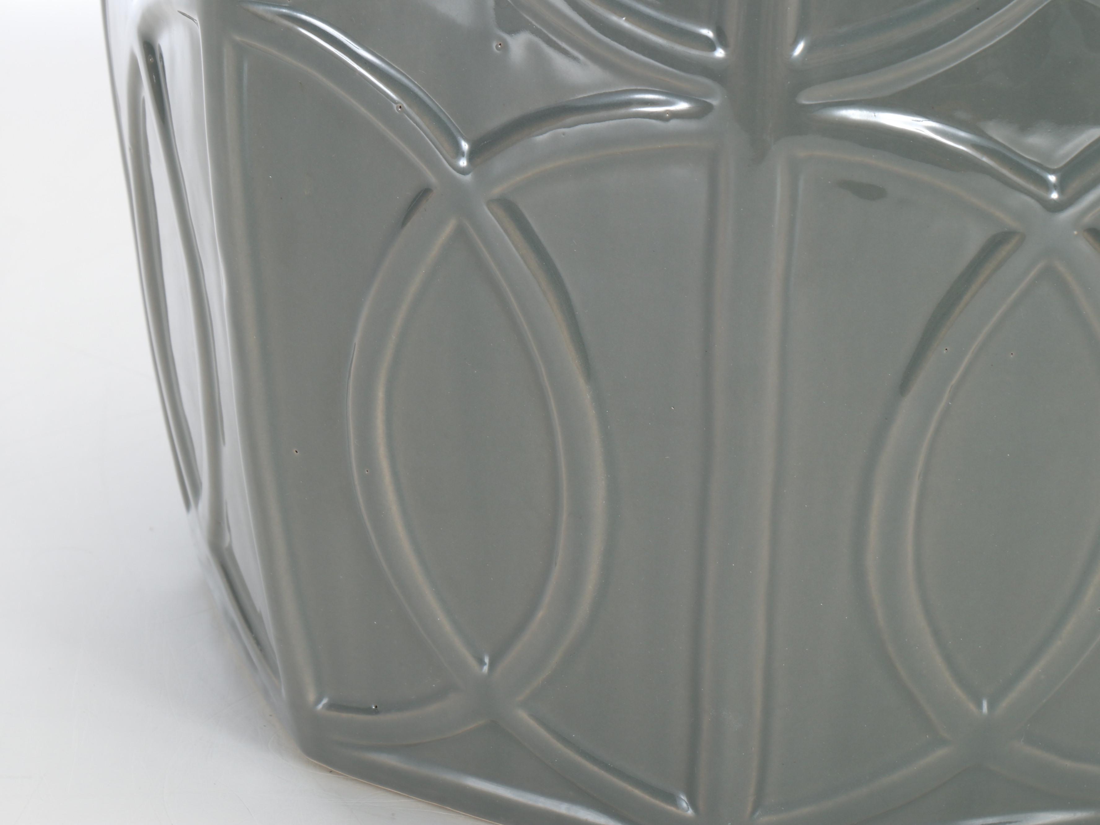 Contemporary Three Hands Glazed Ceramic Garden Stool