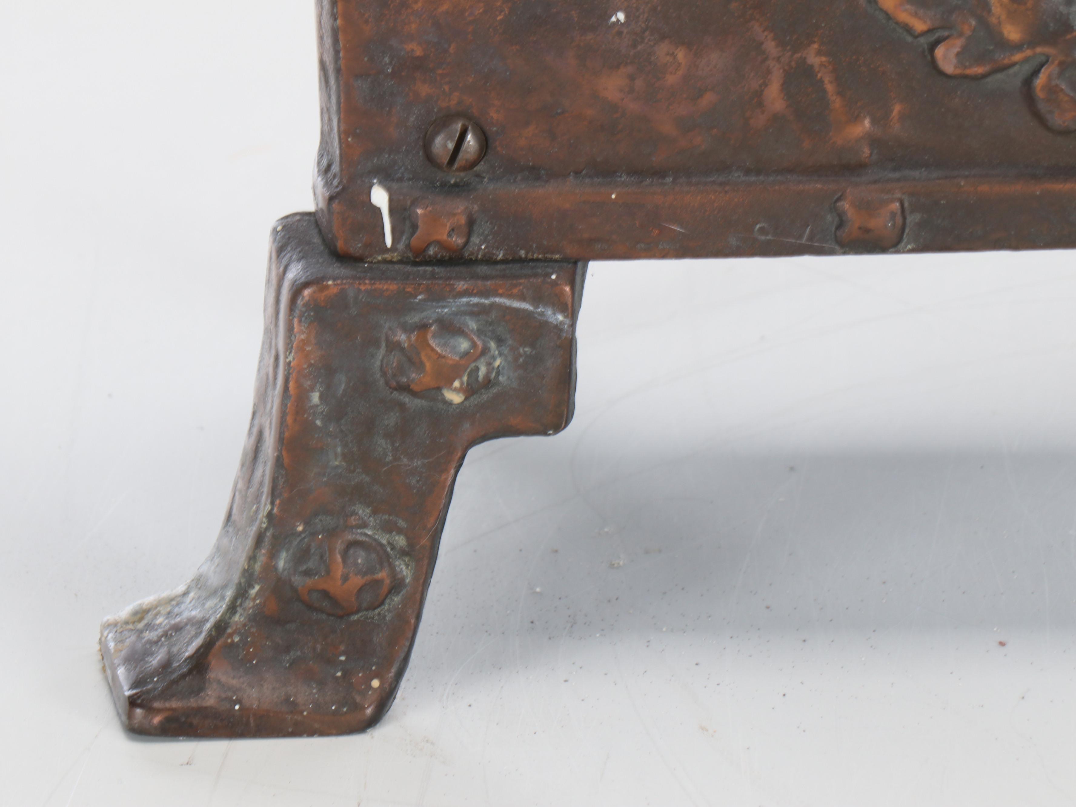 Victorian Copper Clad Cast Iron & Ceramic Gas Heater, Antique