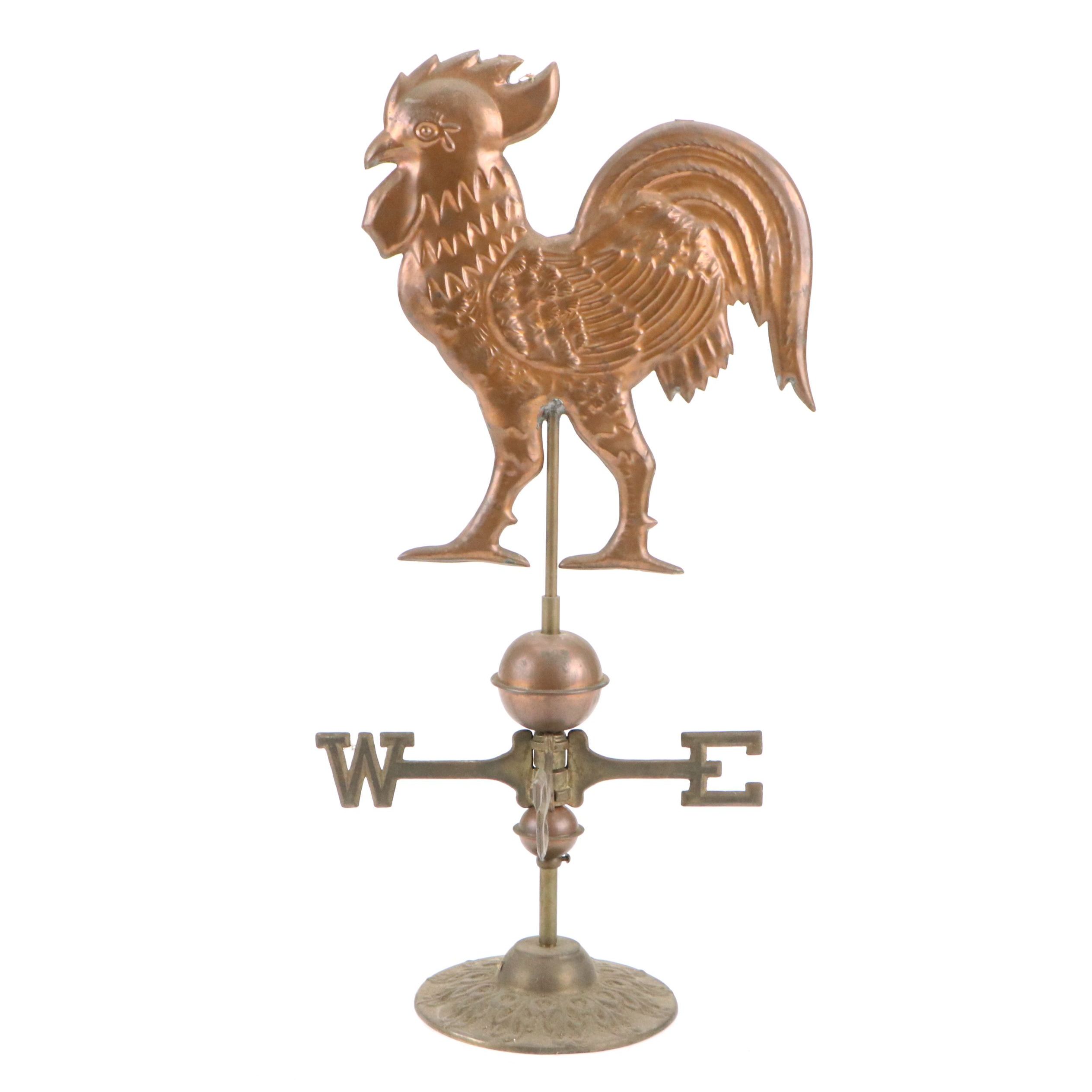 Classic Rooster Copper Finish Table Top Weathervane