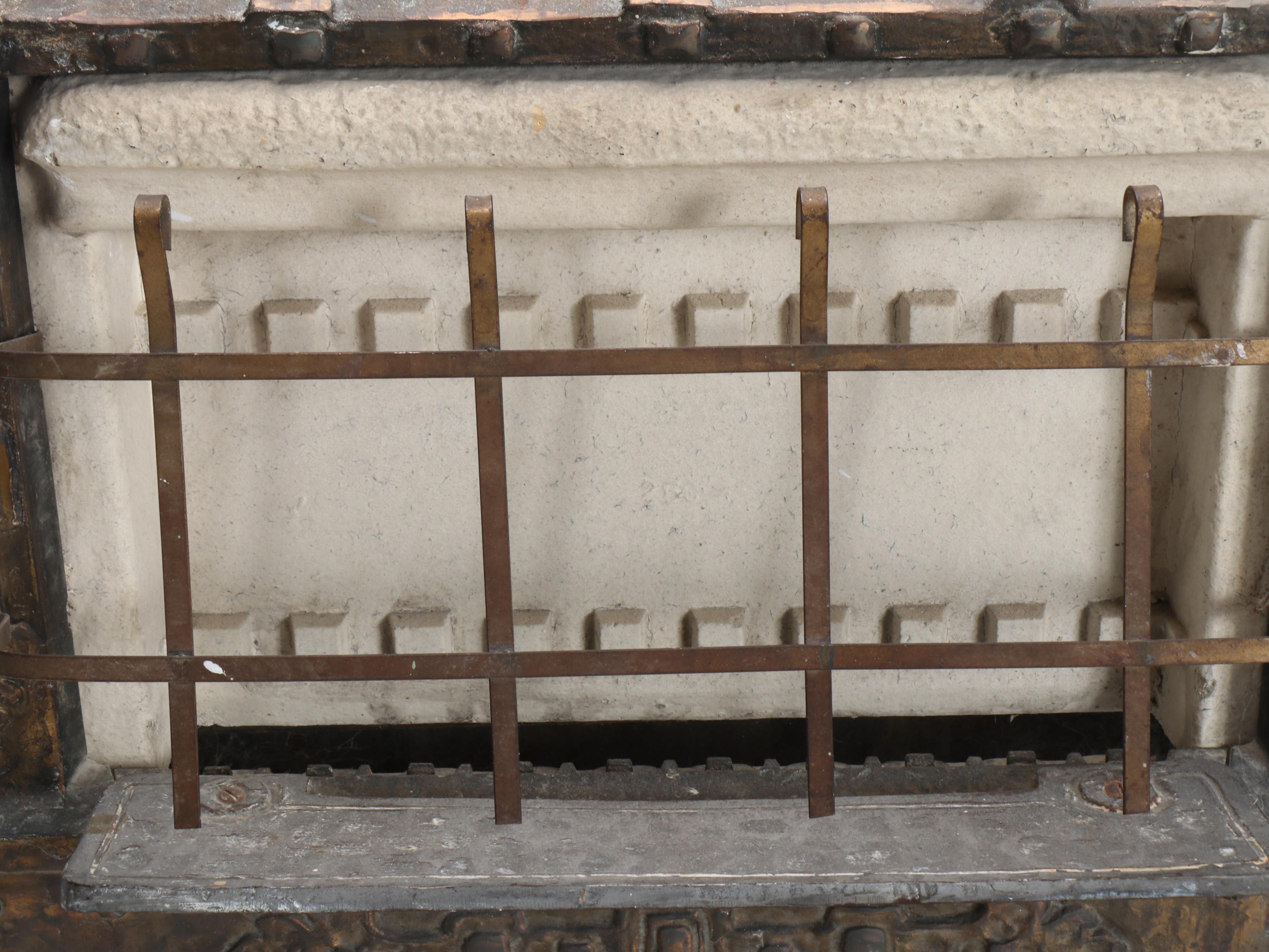 Victorian Copper Clad Cast Iron & Ceramic Gas Heater, Antique