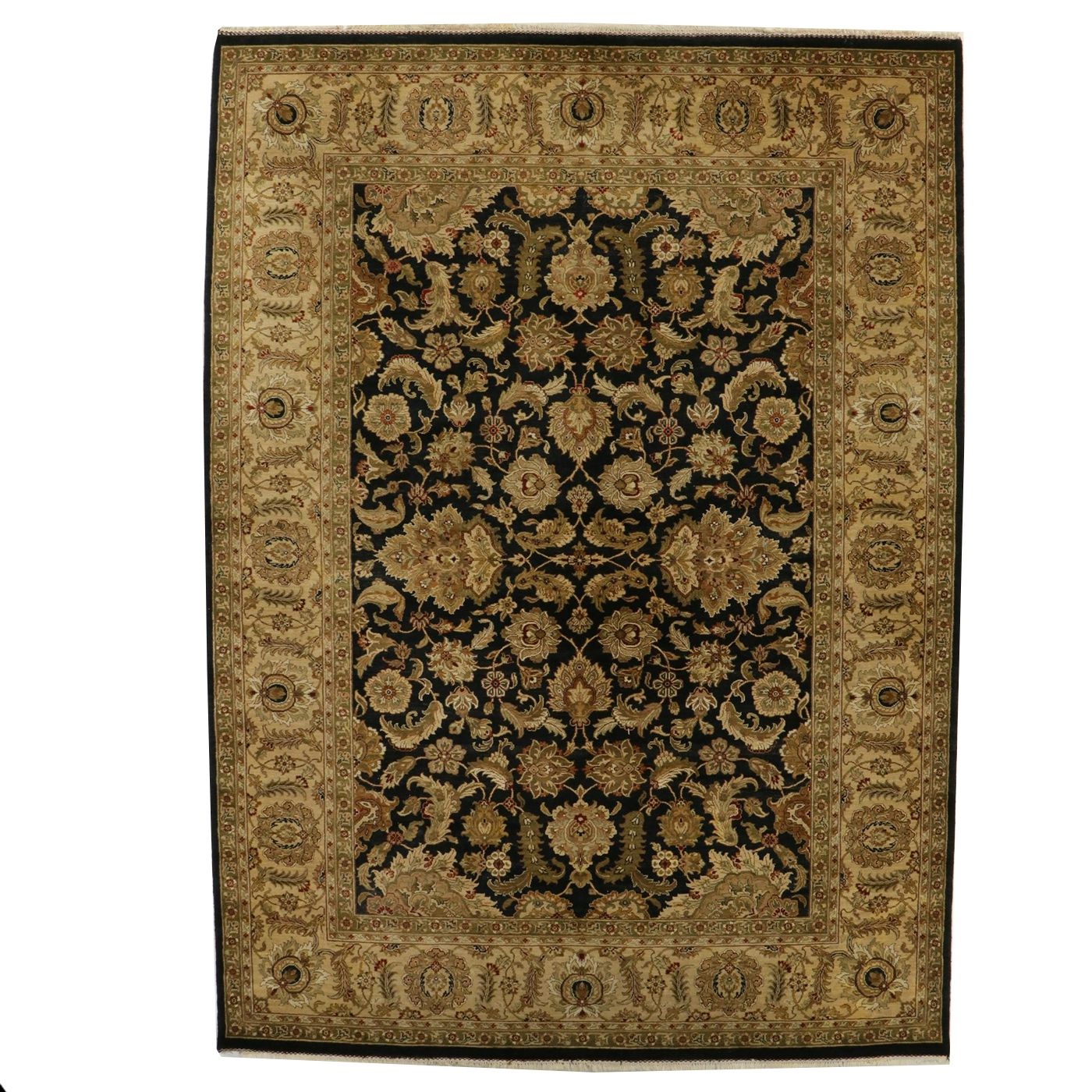 10'1 x 14'1 Hand-Knotted Indian Agra Room Sized Rug