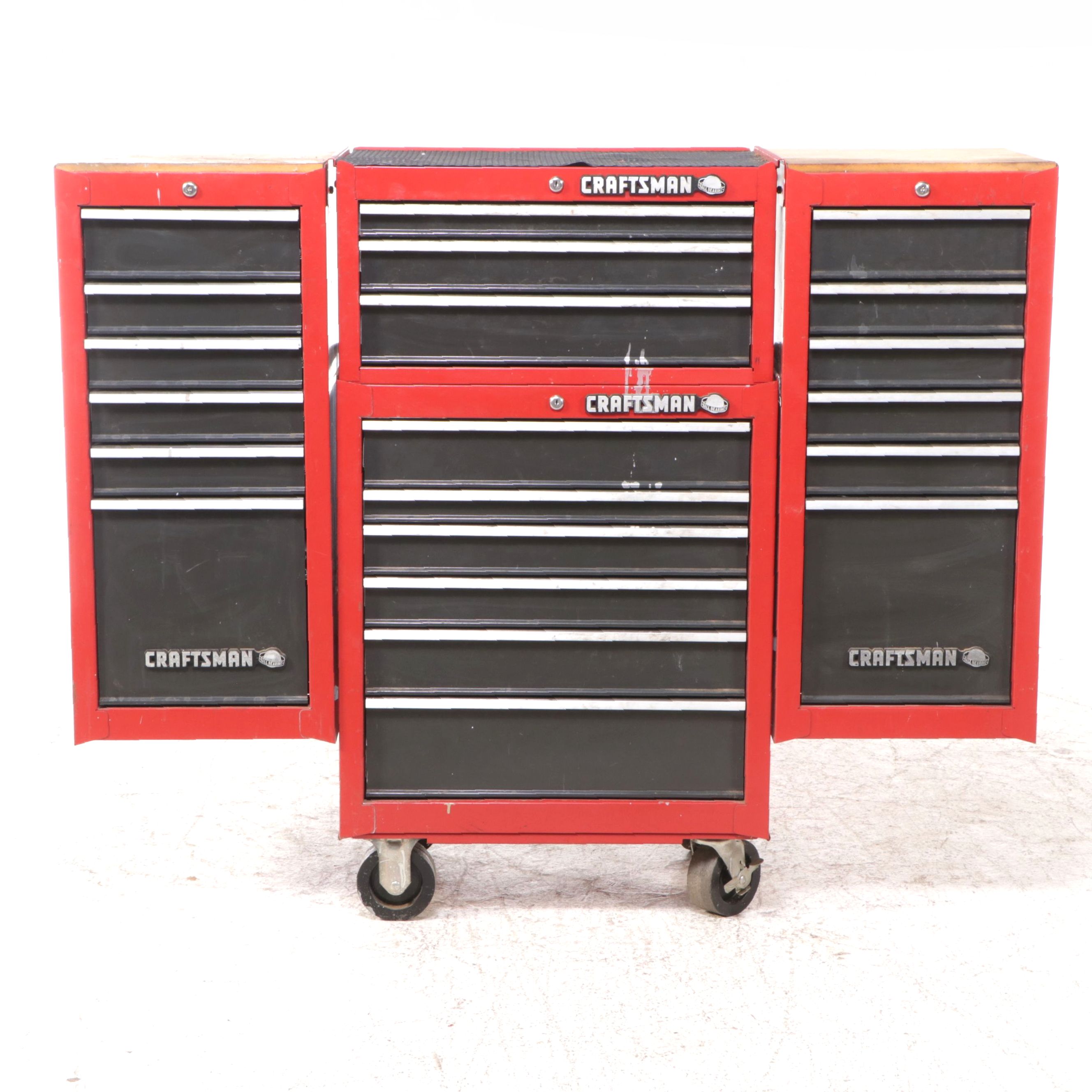 Craftsman Red Enameled Steel Tool Chest with Tools, Supplies and Hardware