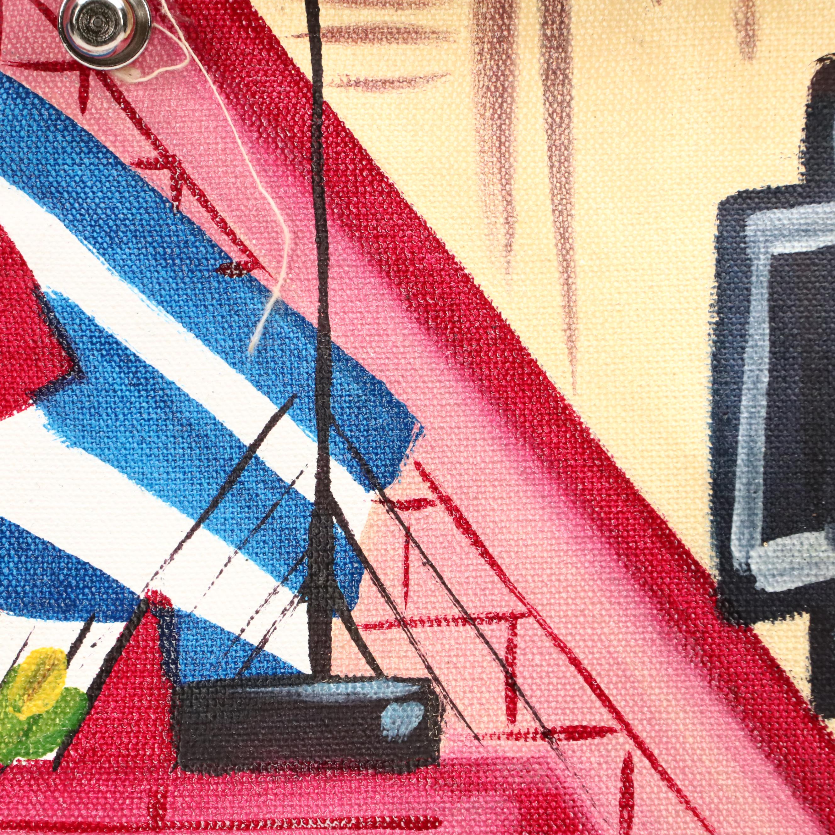Cuban Cityscape Oil Painting, Late 20th/21st Century