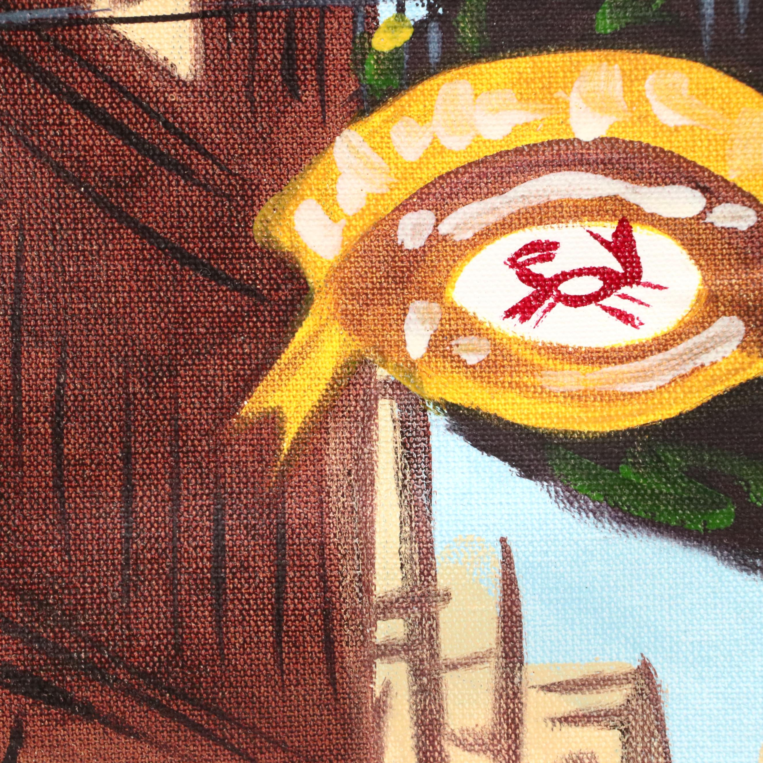 Cuban Cityscape Oil Painting, Late 20th/21st Century