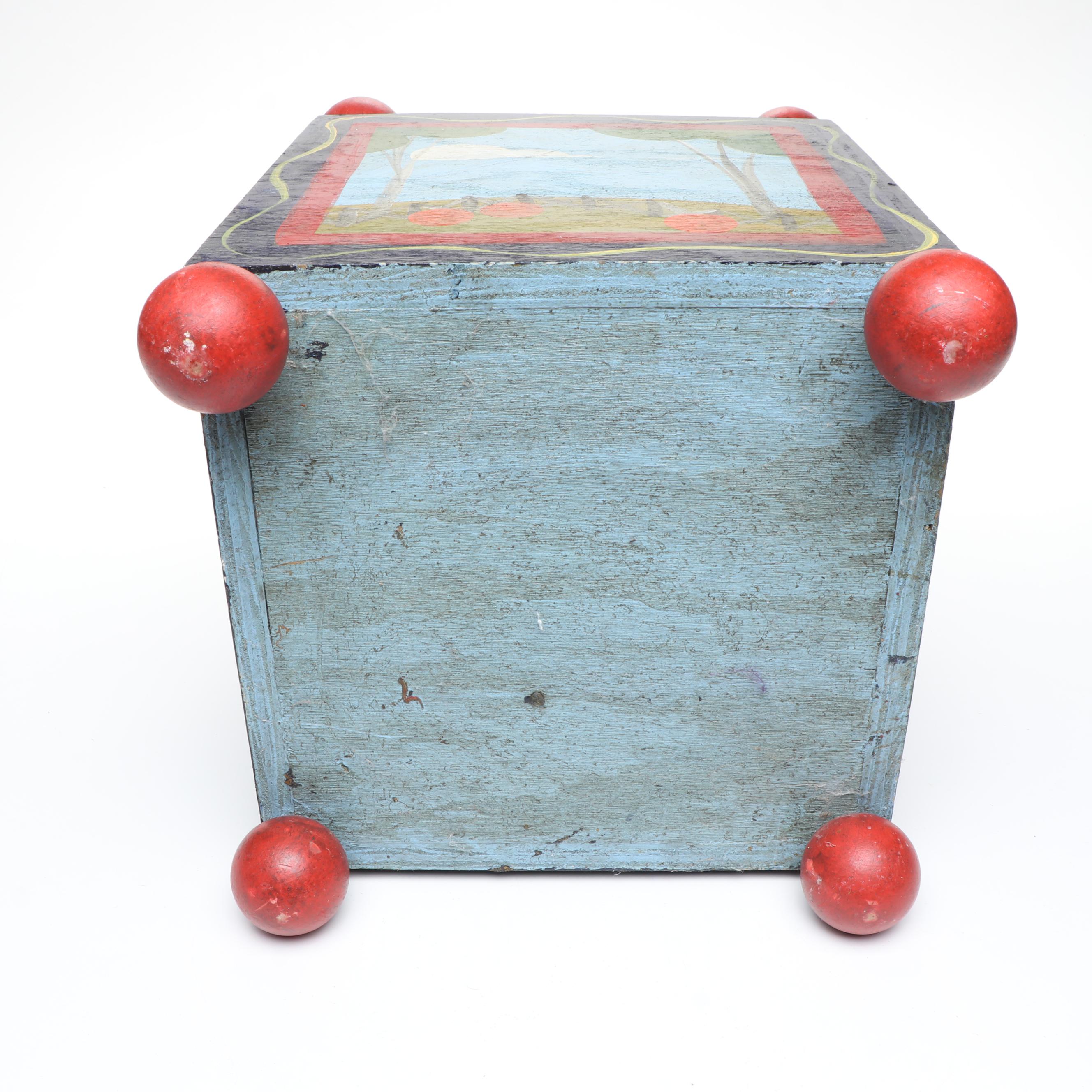 Vintage Hand-Painted Wood Planter