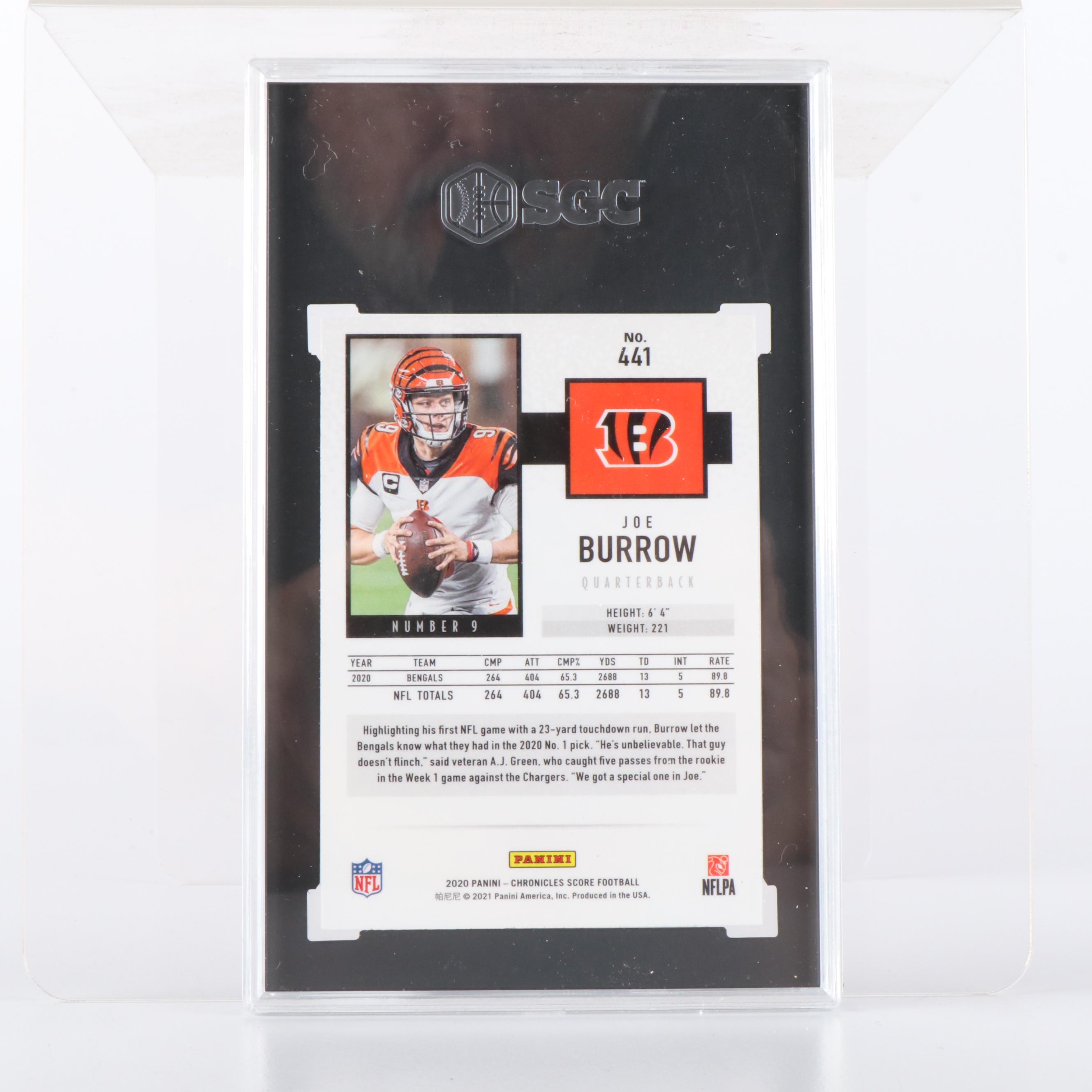 PSA, SGC, and BGS Graded Joe Burrow Rookie Football Cards with More