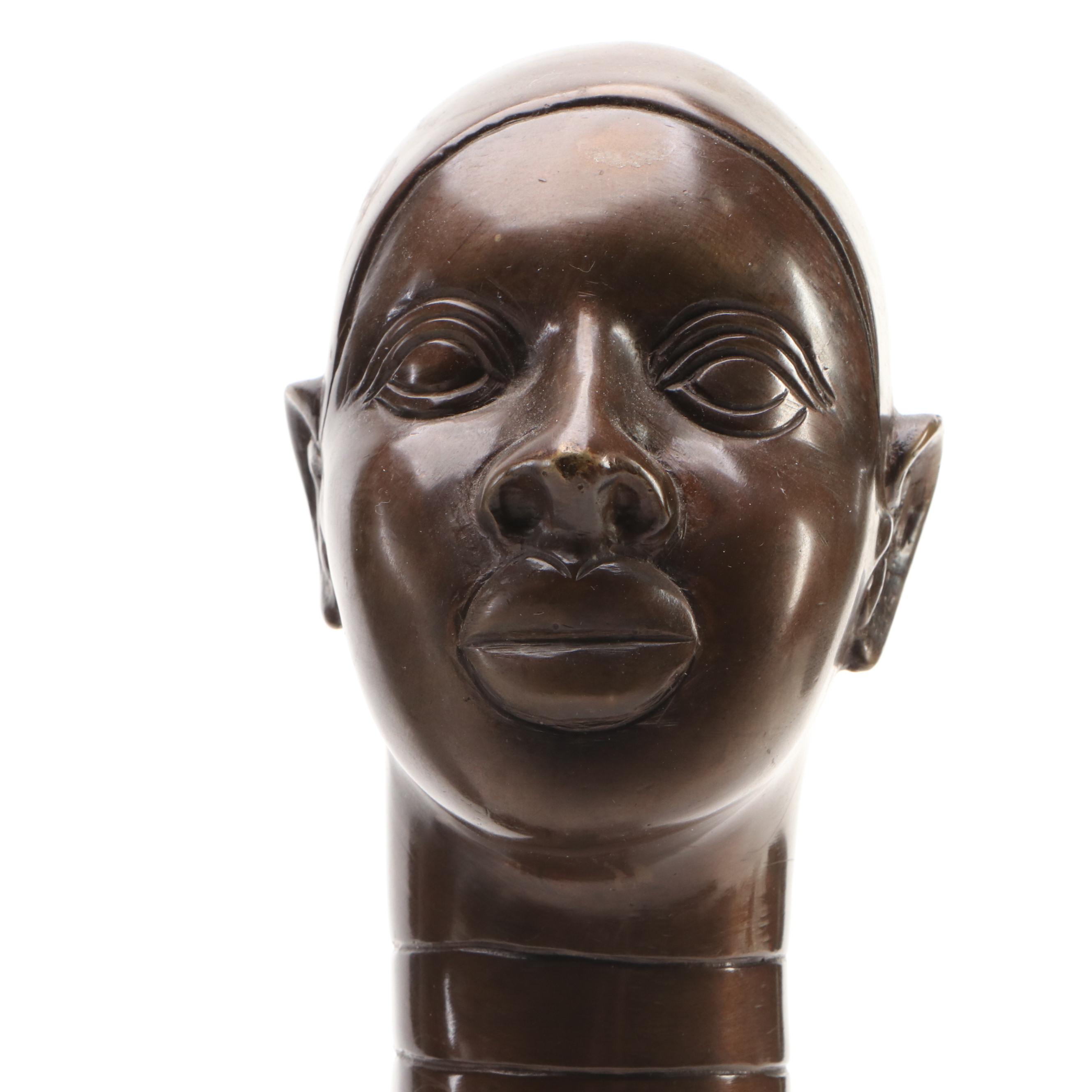 West African Benin Style Contemporary Warrior Busts