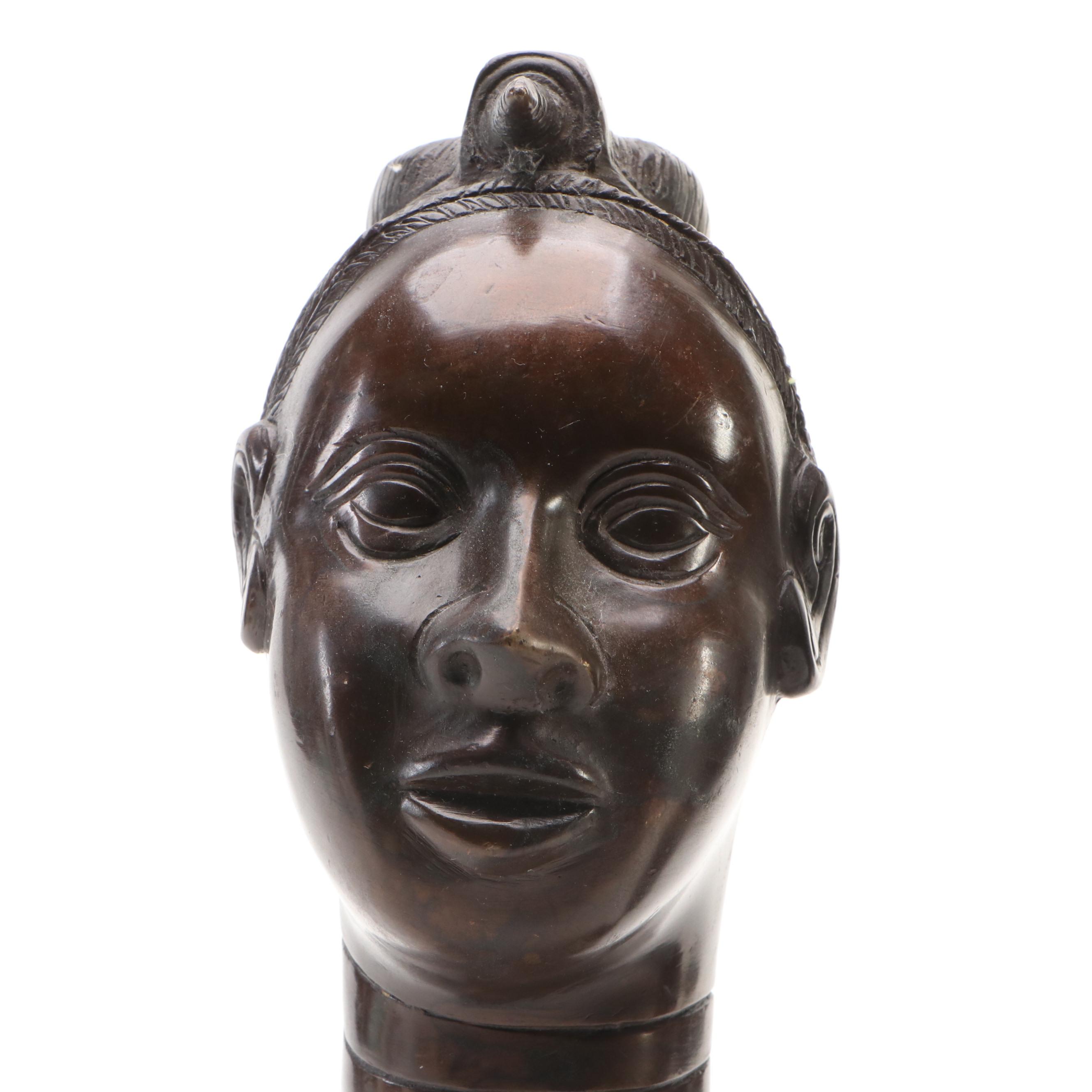 West African Benin Style Contemporary Warrior Busts