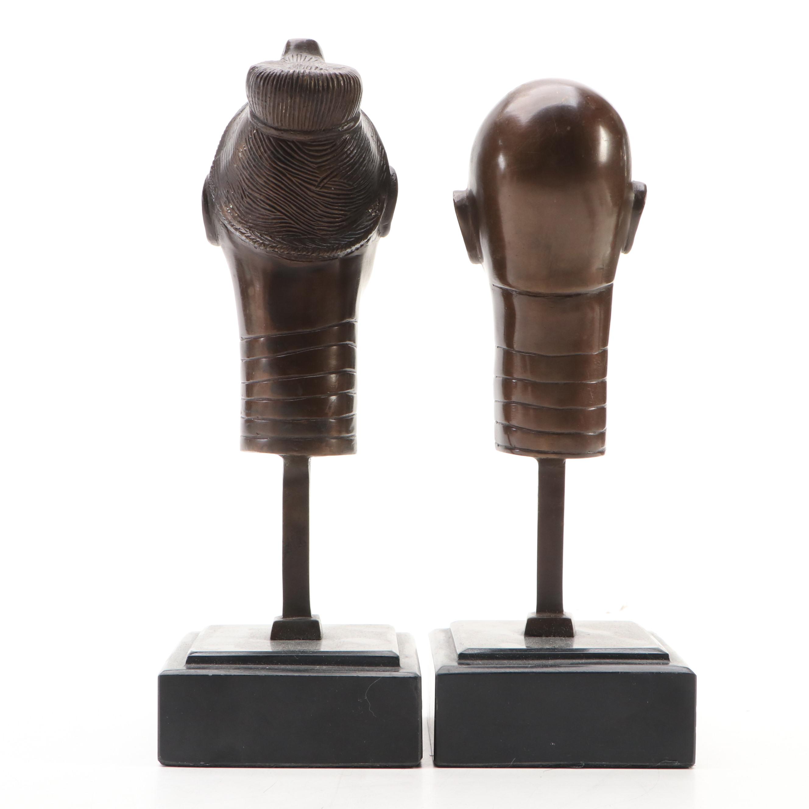 West African Benin Style Contemporary Warrior Busts