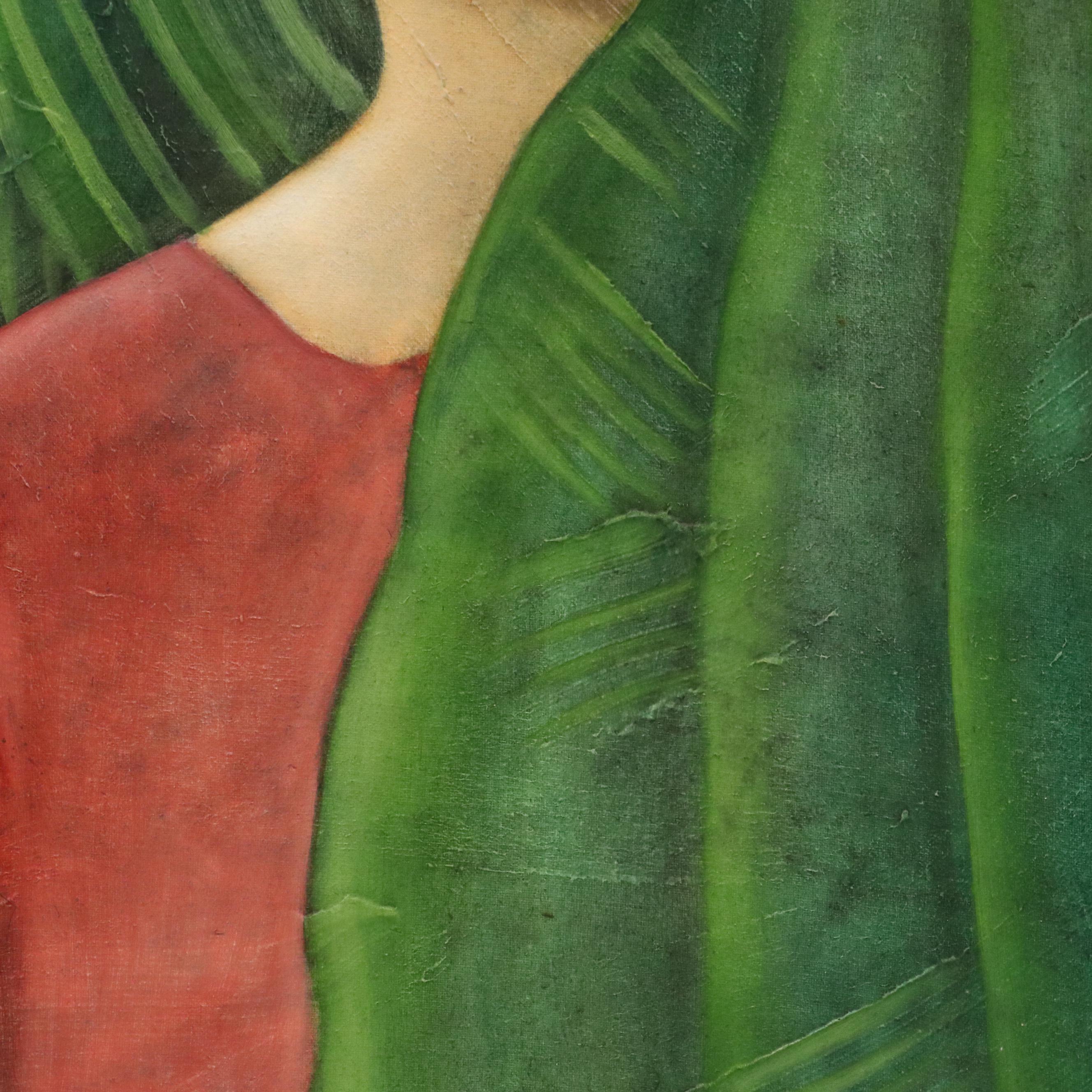 Stylized Oil Painting of Figure in Hilly Landscape