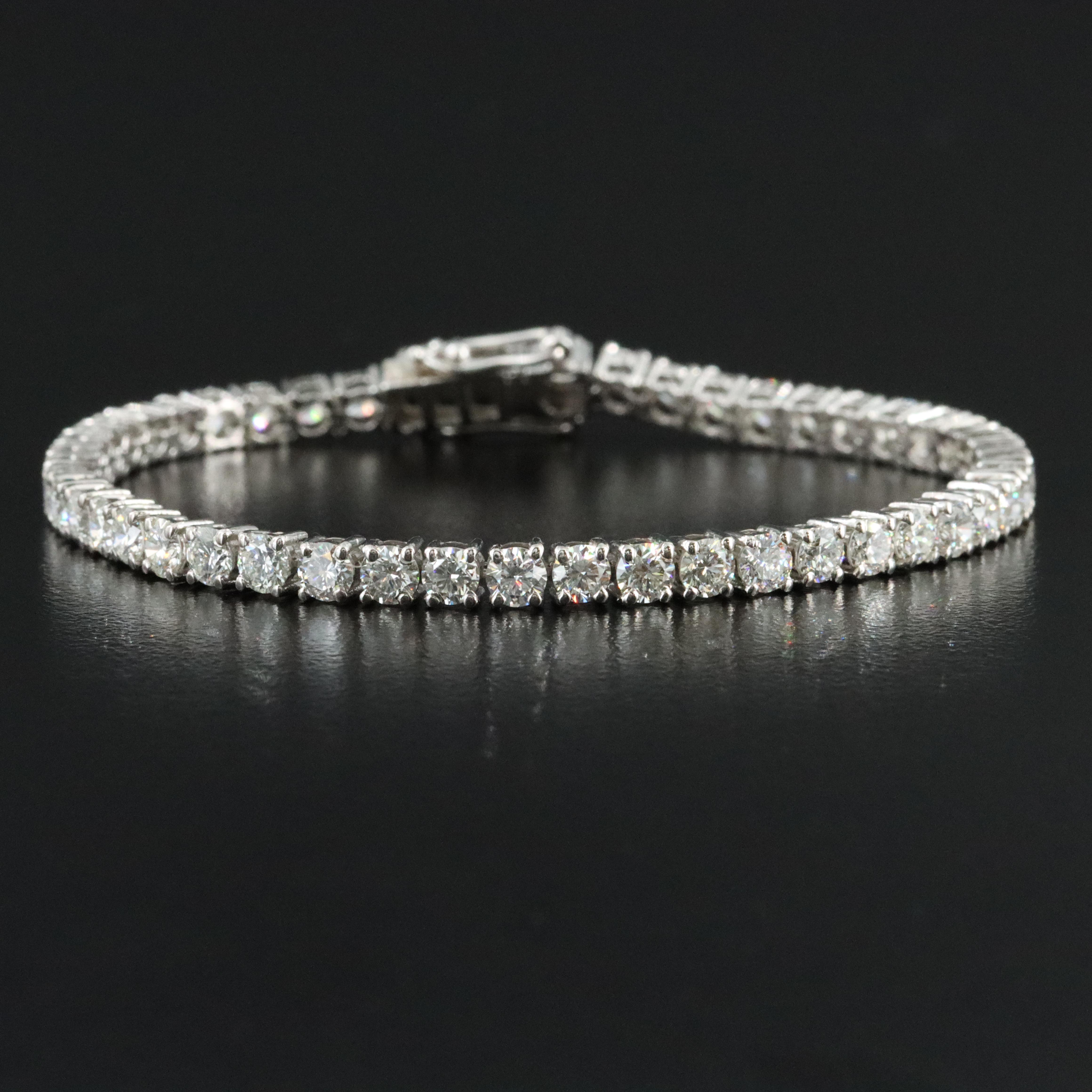 Platinum 6.28 CTW Diamond Line Bracelet
