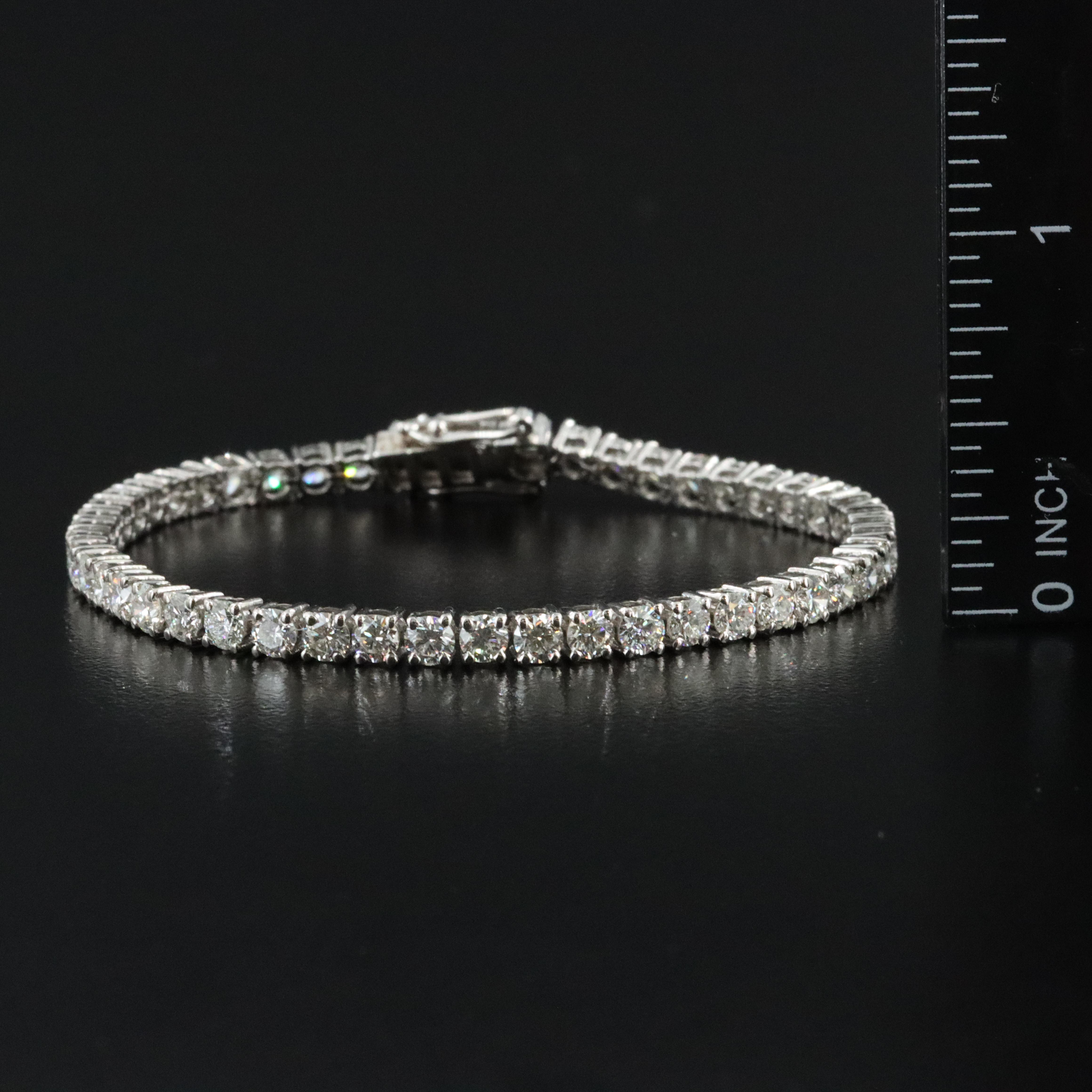 Platinum 6.28 CTW Diamond Line Bracelet