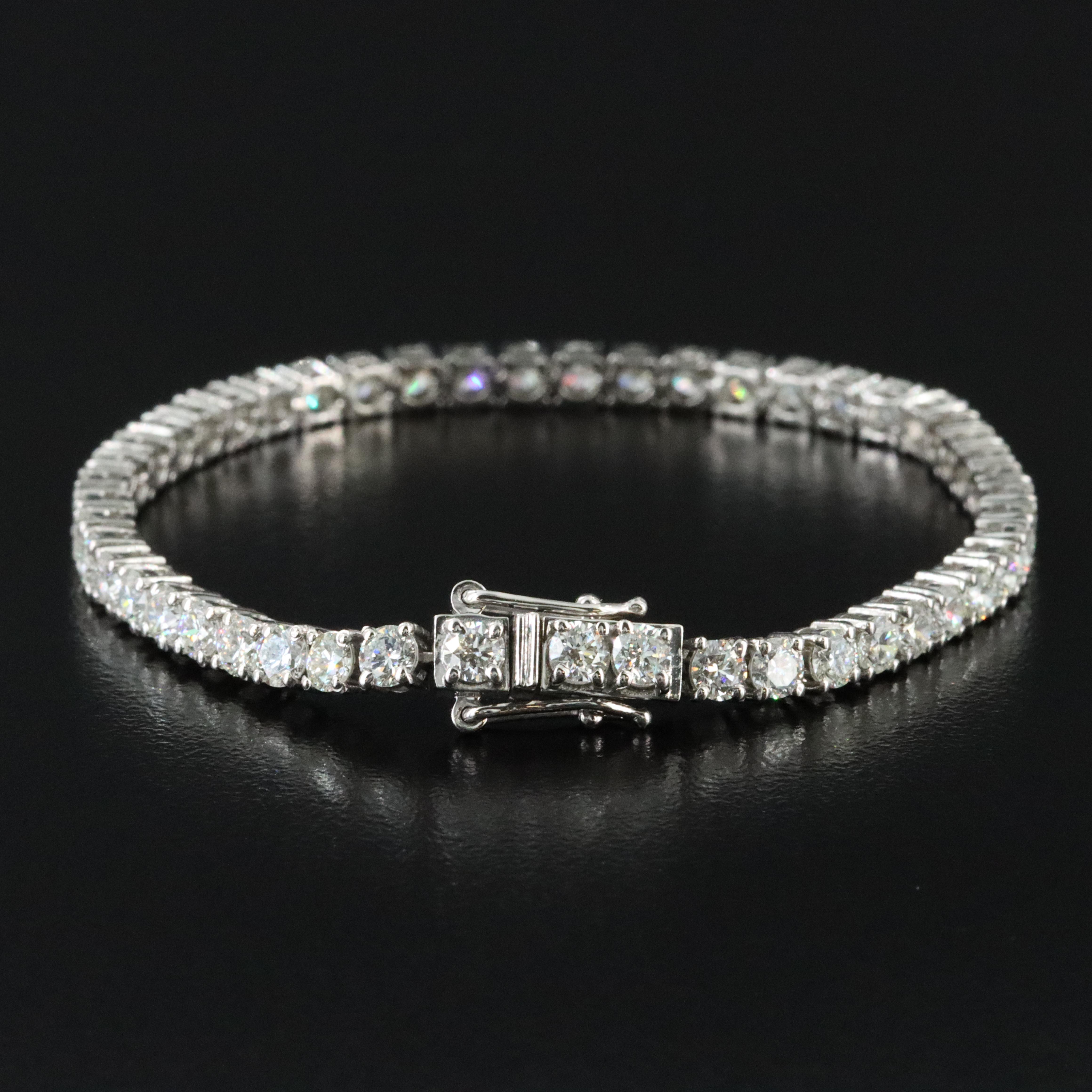 Platinum 6.28 CTW Diamond Line Bracelet