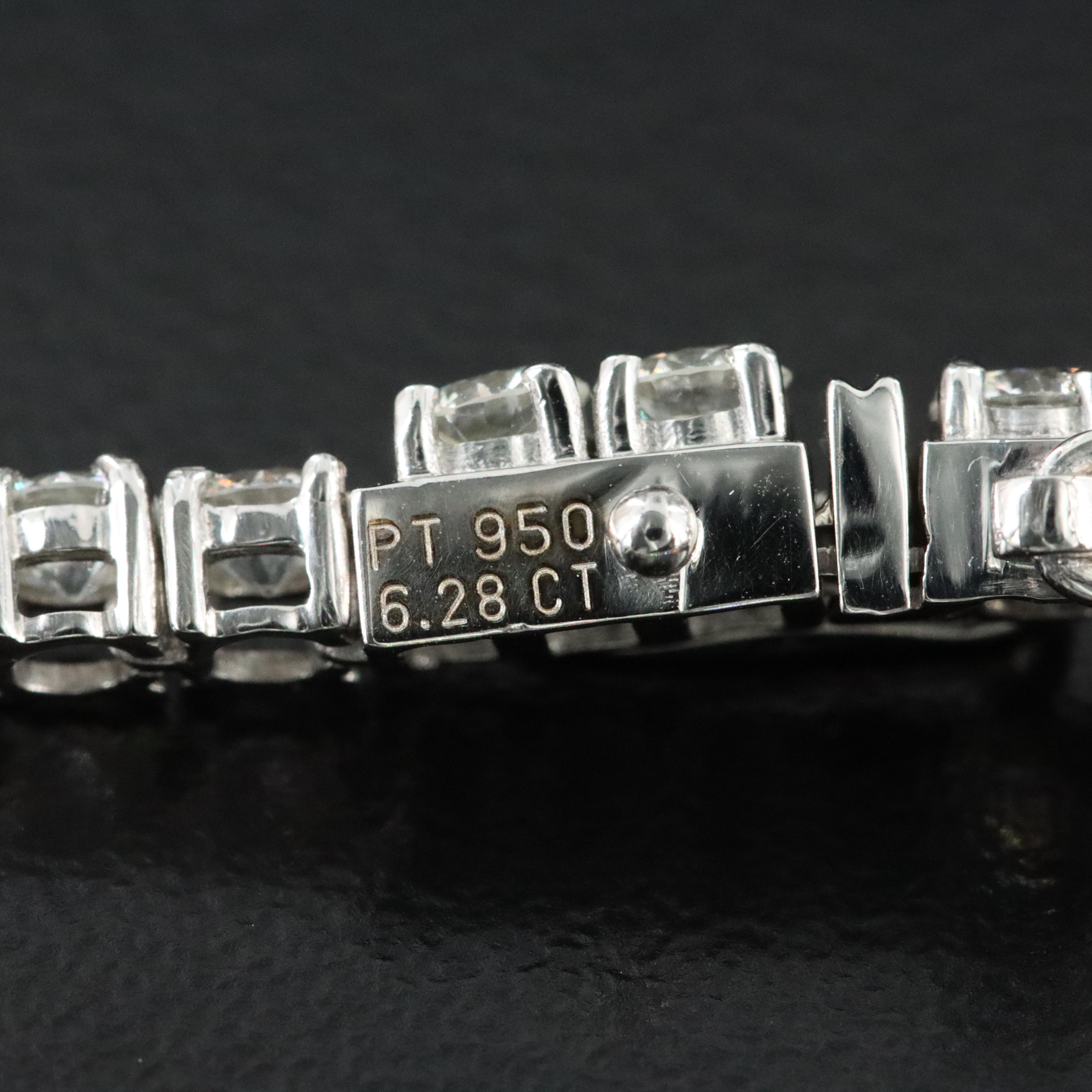 Platinum 6.28 CTW Diamond Line Bracelet