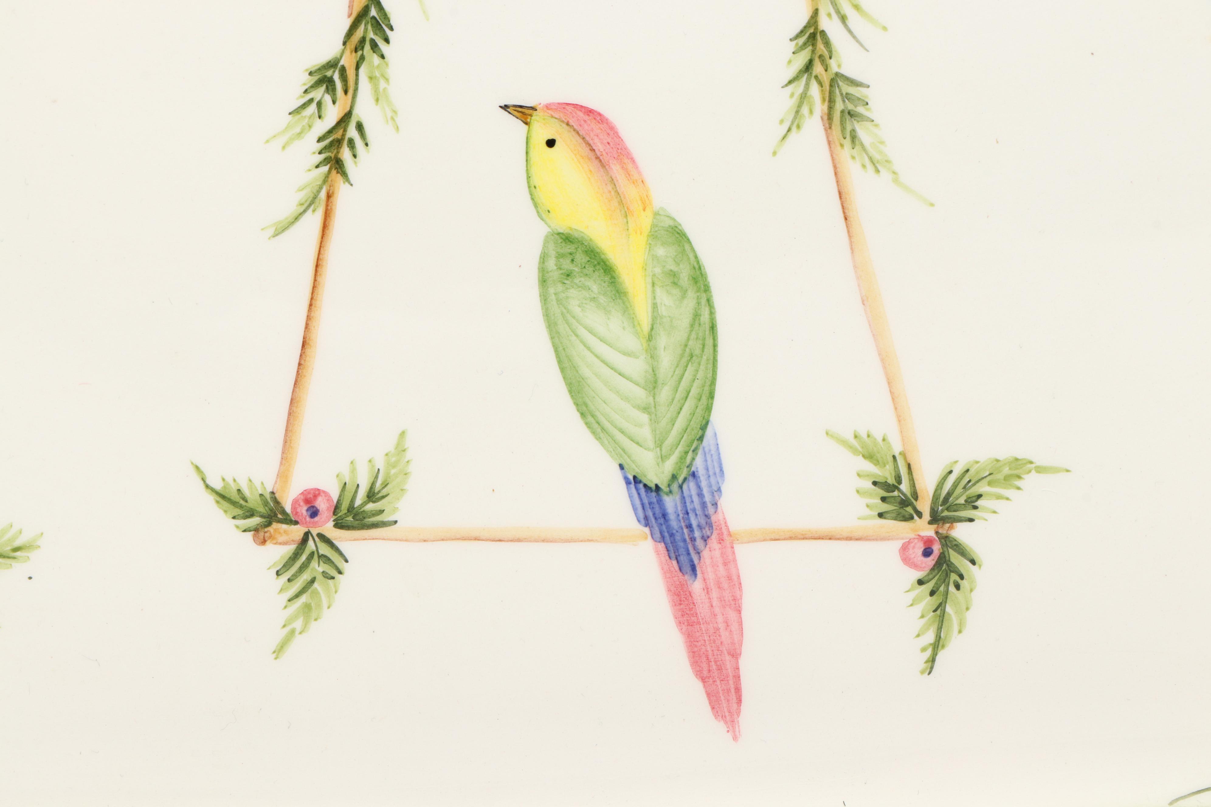 The Mane Lion Ceramic Tray with Glass Martini Glasses and Heart Ornaments