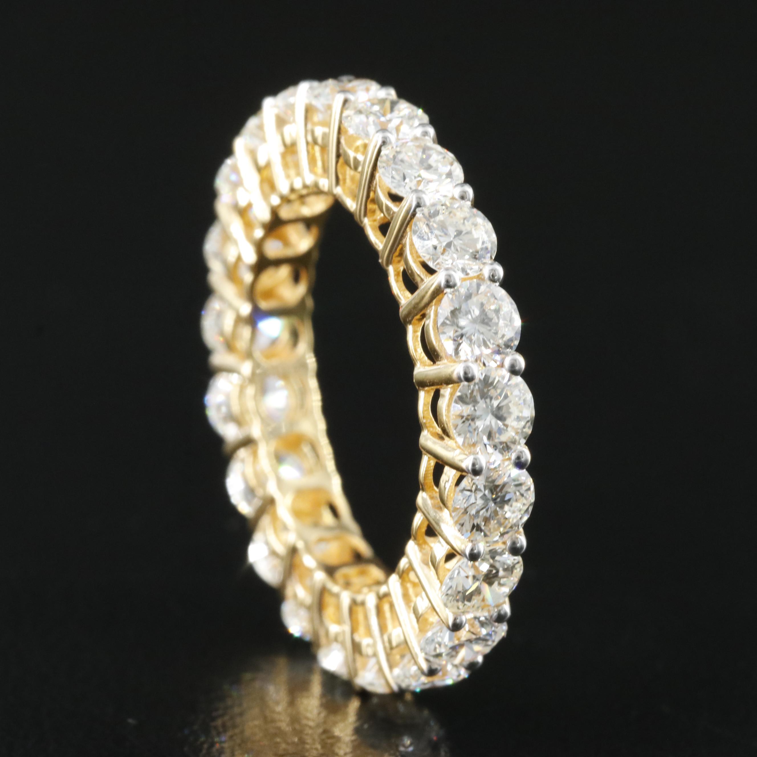 18K 3.64 CTW Diamond Eternity Band with GIA Report