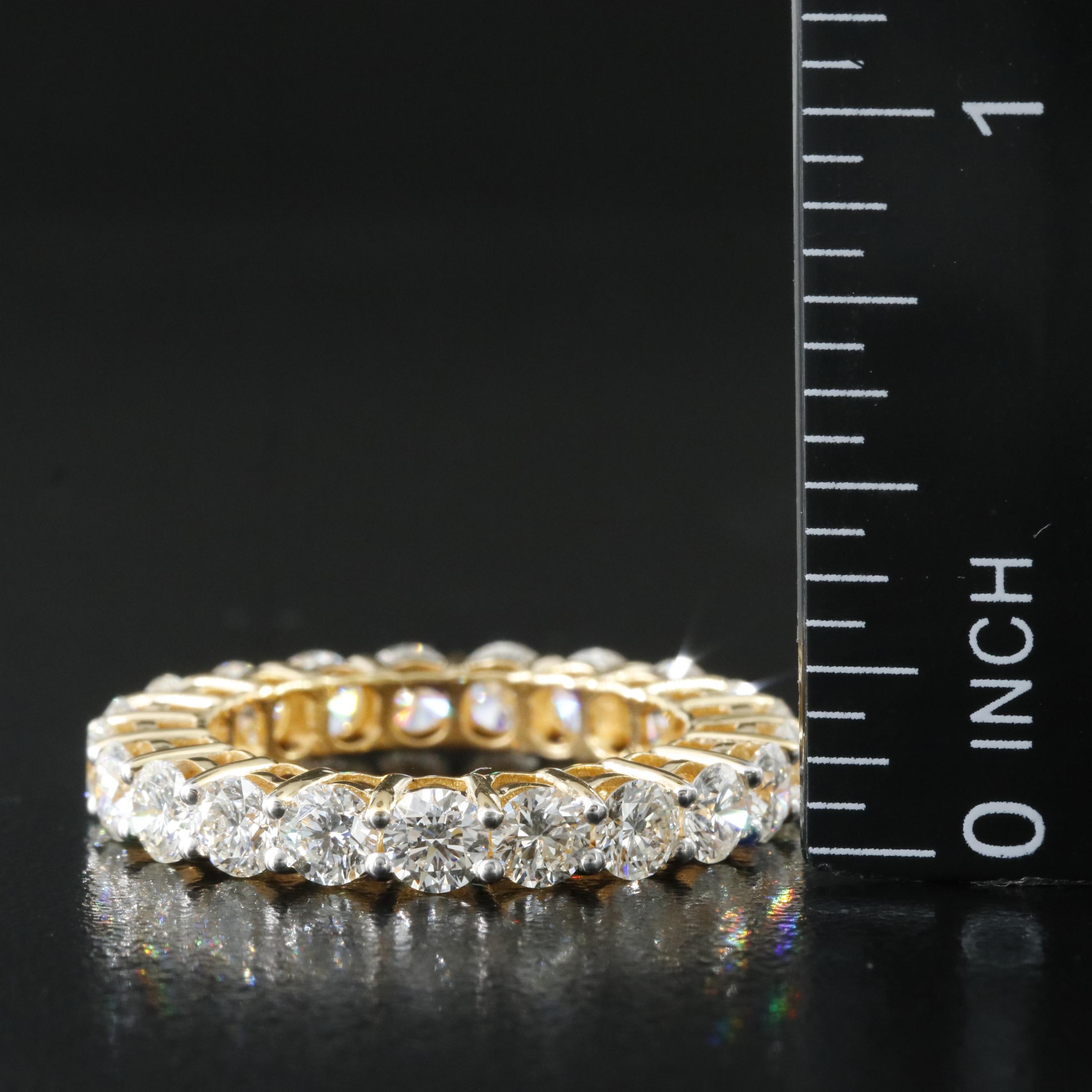 18K 3.64 CTW Diamond Eternity Band with GIA Report