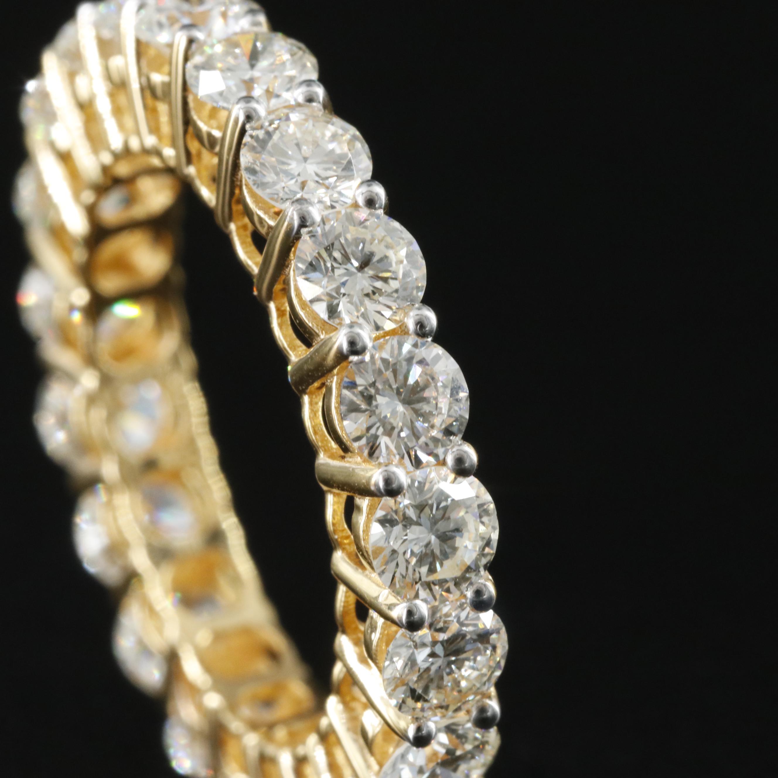 18K 3.64 CTW Diamond Eternity Band with GIA Report