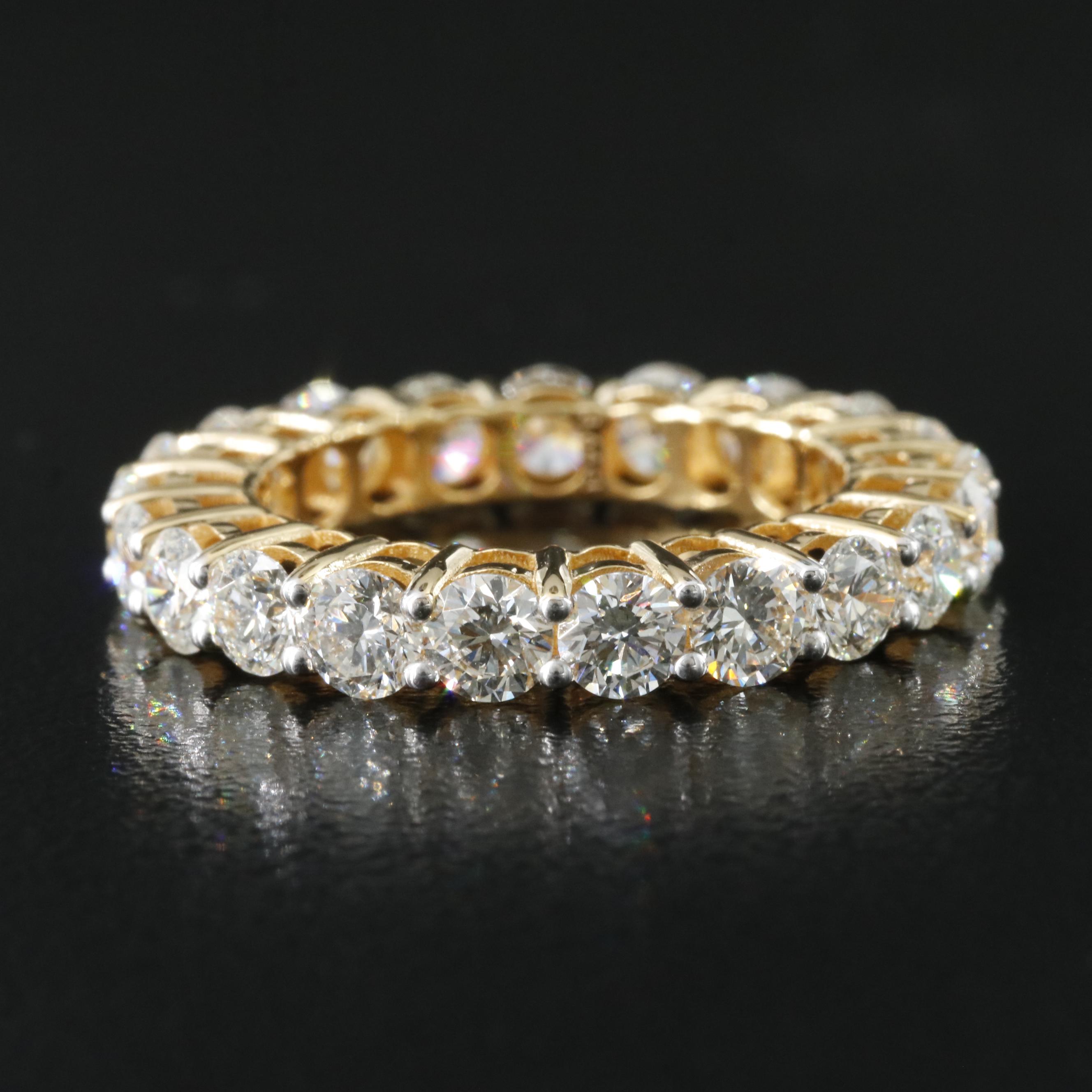18K 3.64 CTW Diamond Eternity Band with GIA Report