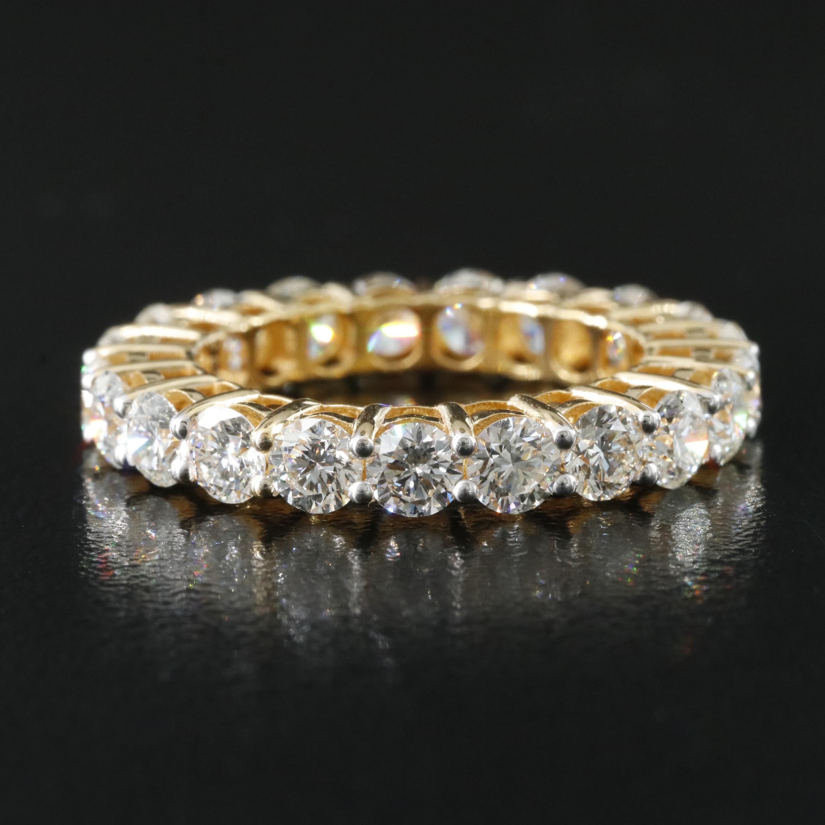 18K 3.64 CTW Diamond Eternity Band with GIA Report