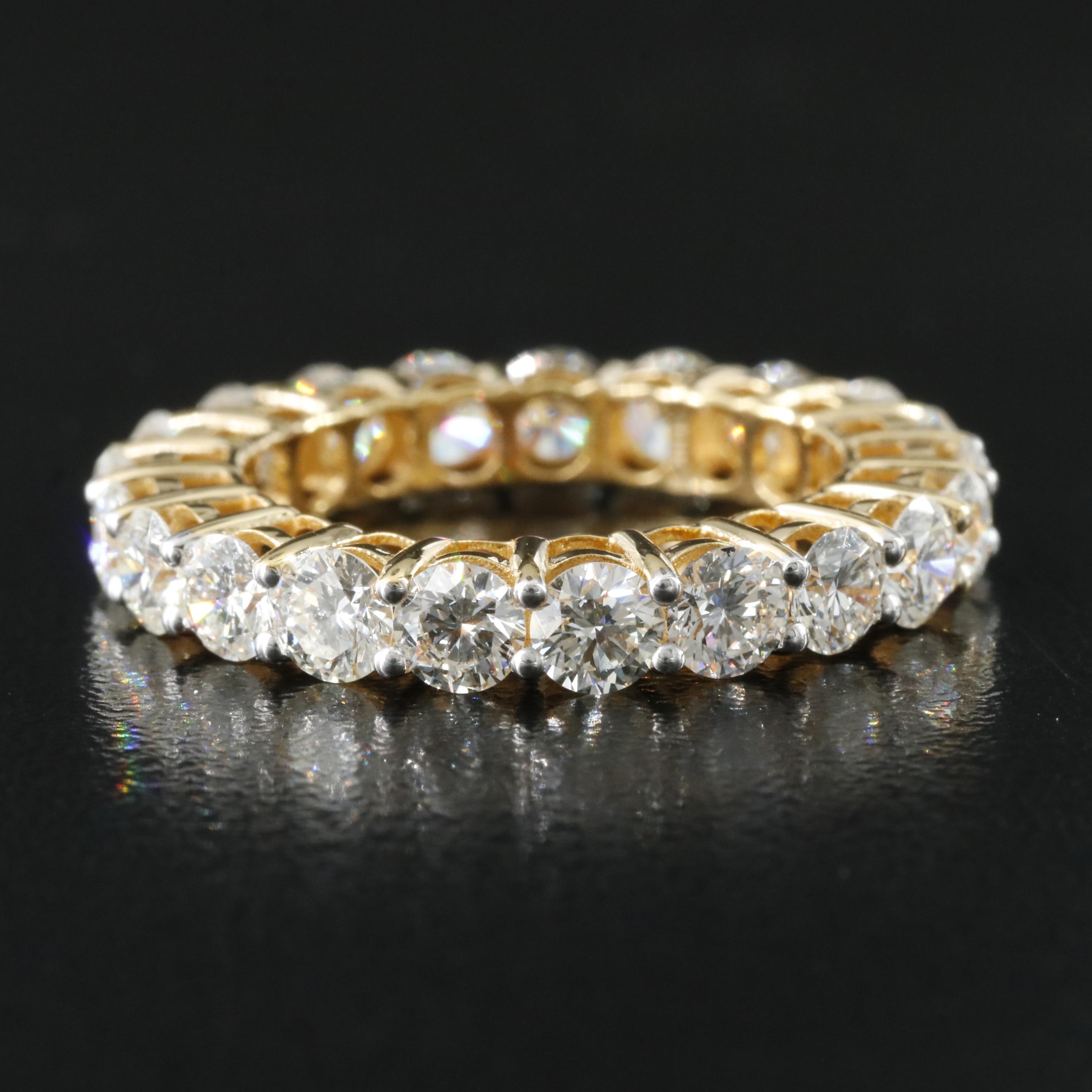 18K 3.64 CTW Diamond Eternity Band with GIA Report