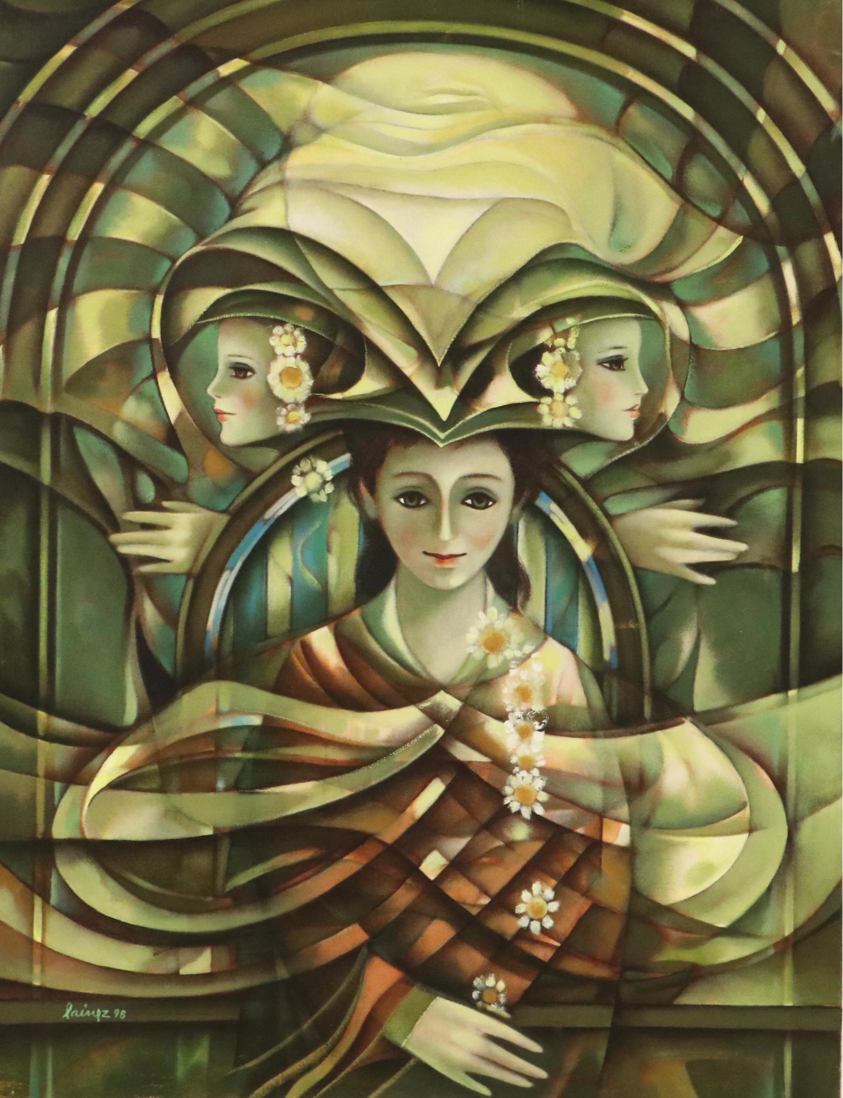 Whimsical Figurative Oil Painting, Late 20th Century/21st Century