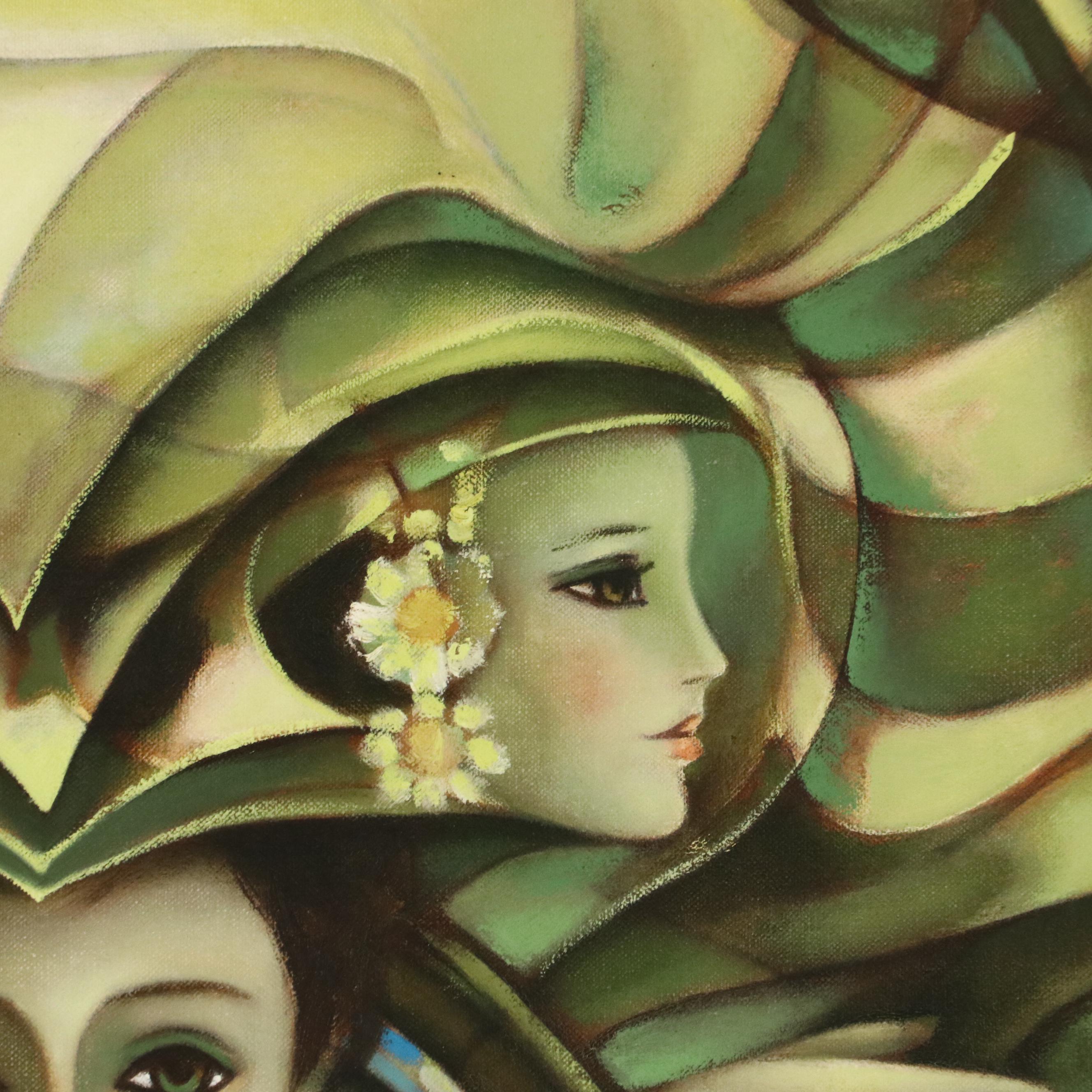 Whimsical Figurative Oil Painting, Late 20th Century/21st Century