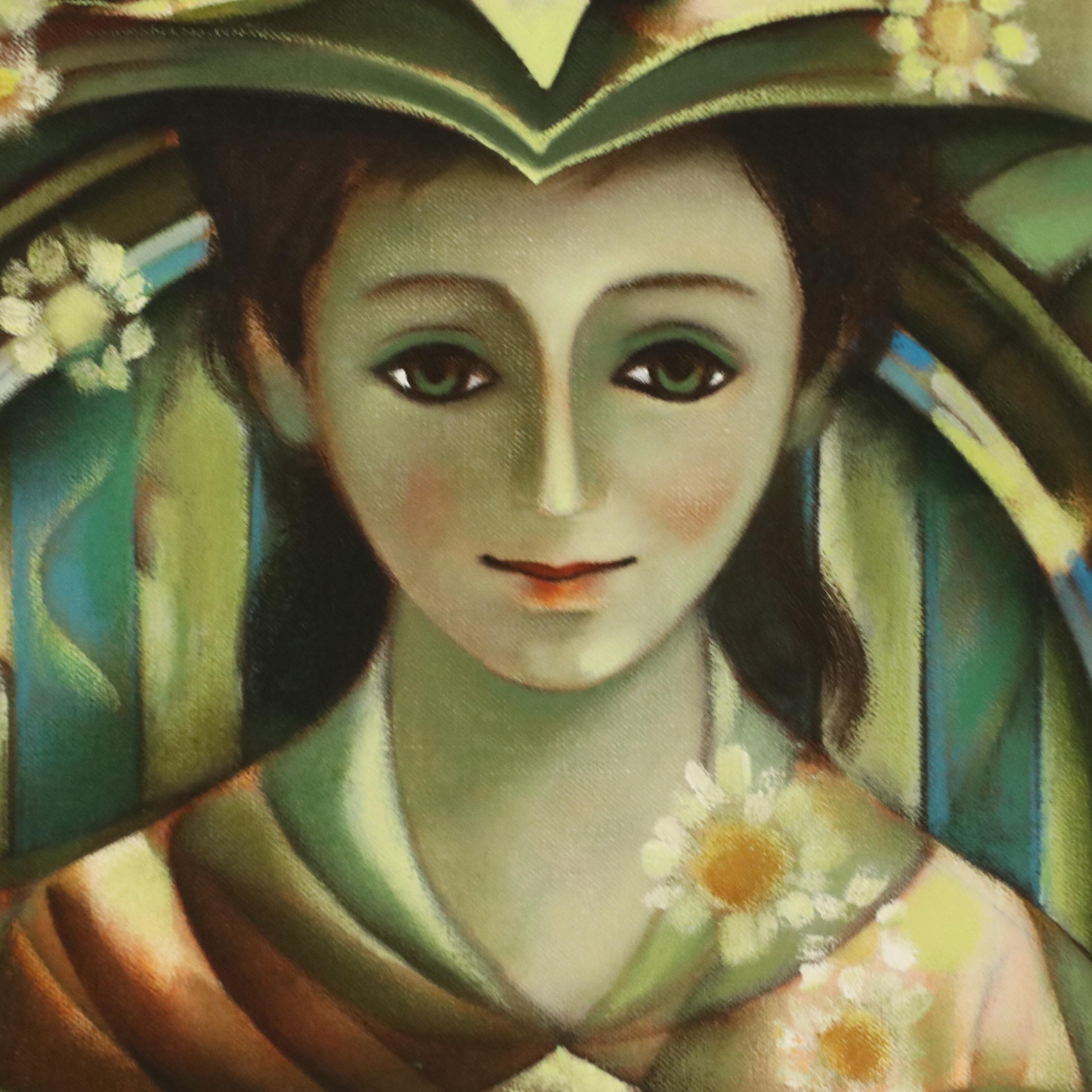 Whimsical Figurative Oil Painting, Late 20th Century/21st Century