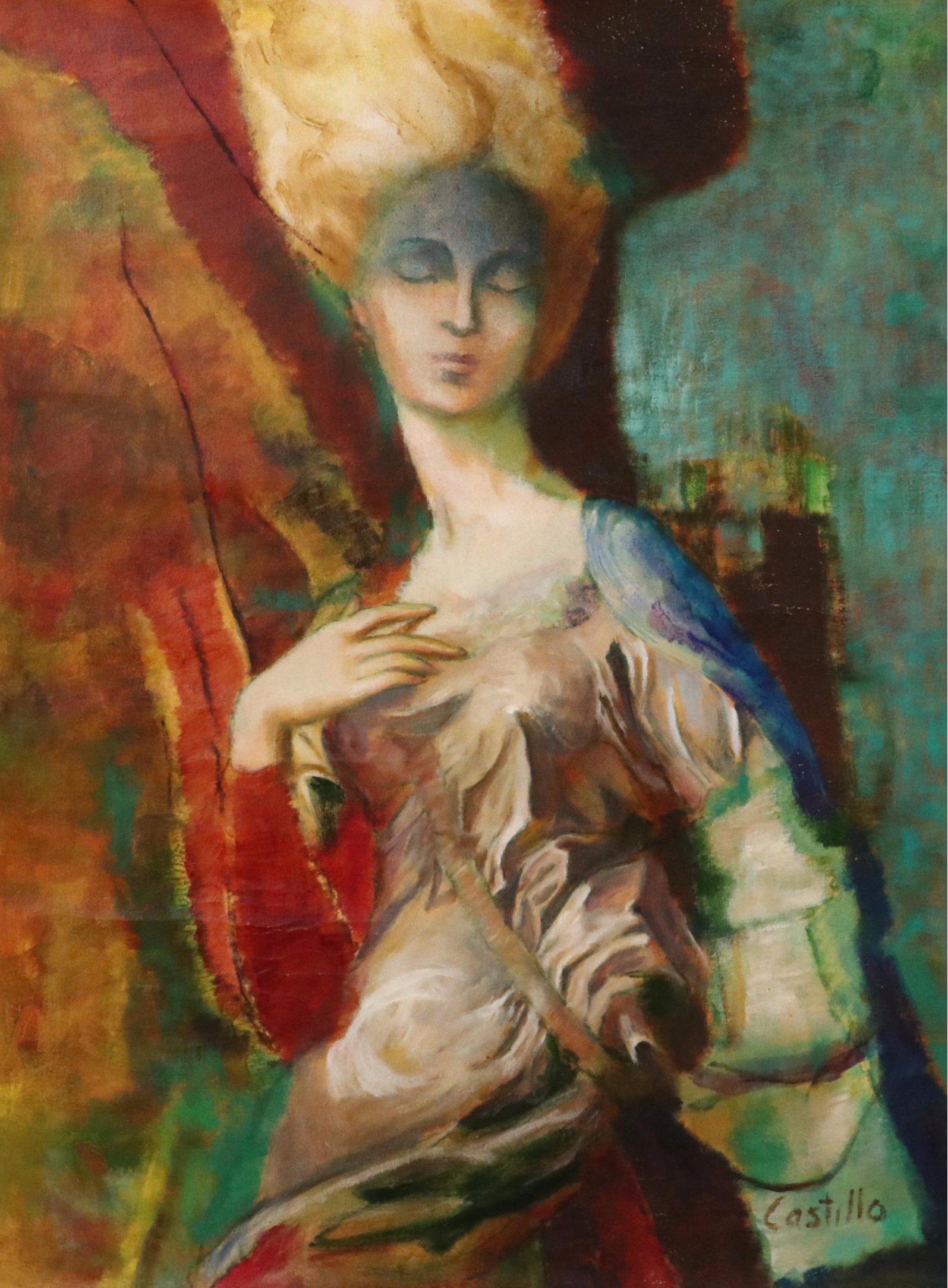 Whimsical Portrait Oil Painting, Late 20th Century/21st Century