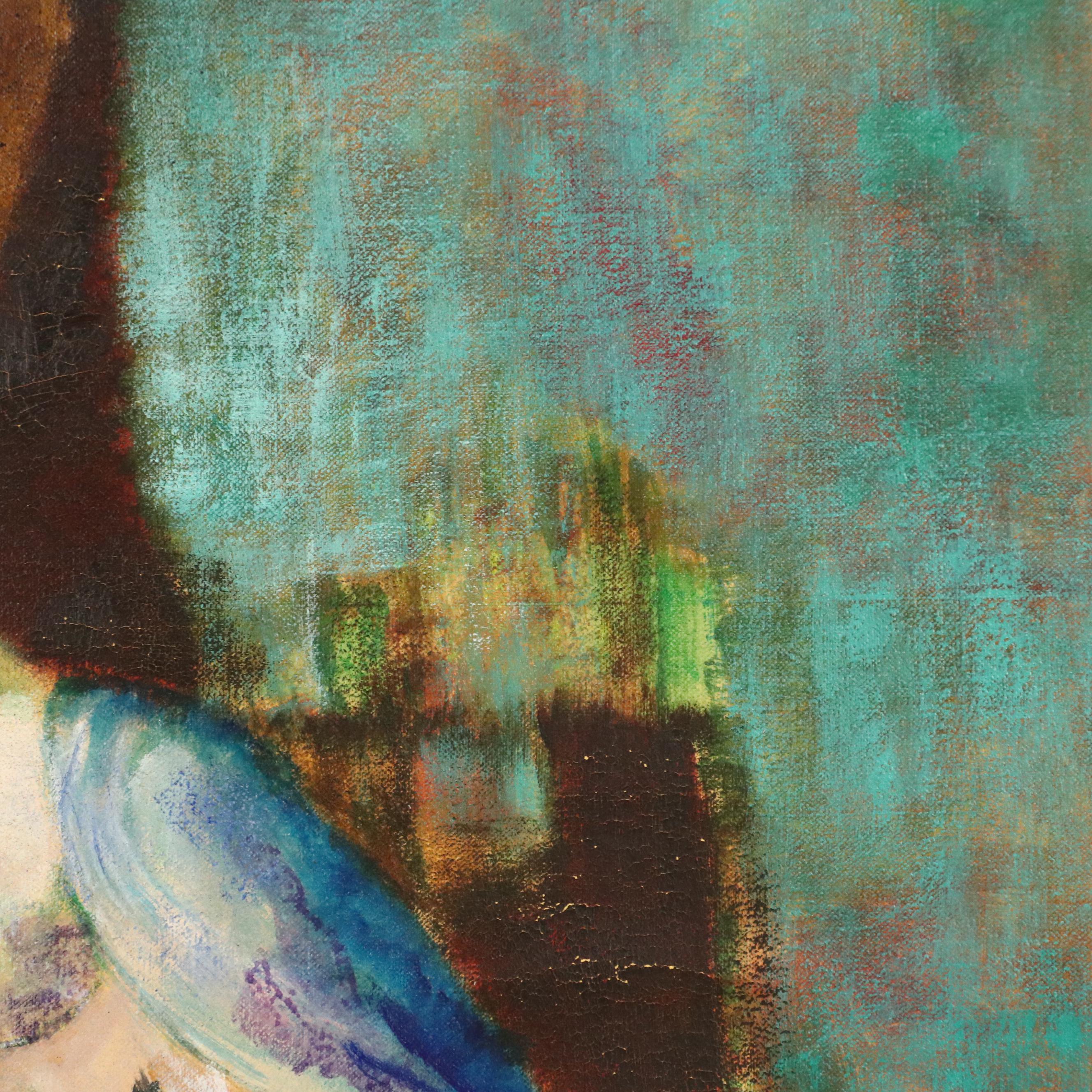 Whimsical Portrait Oil Painting, Late 20th Century/21st Century