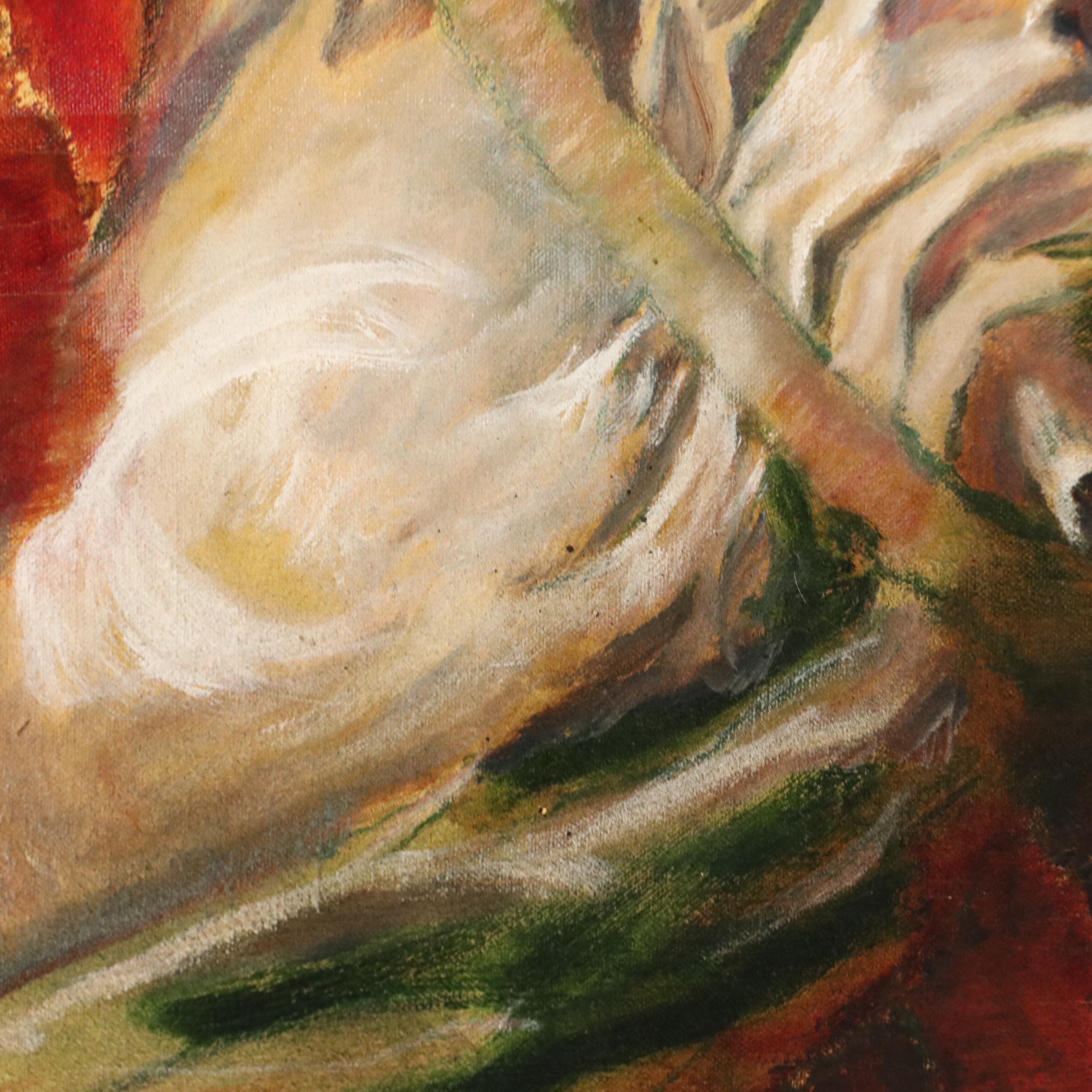 Whimsical Portrait Oil Painting, Late 20th Century/21st Century